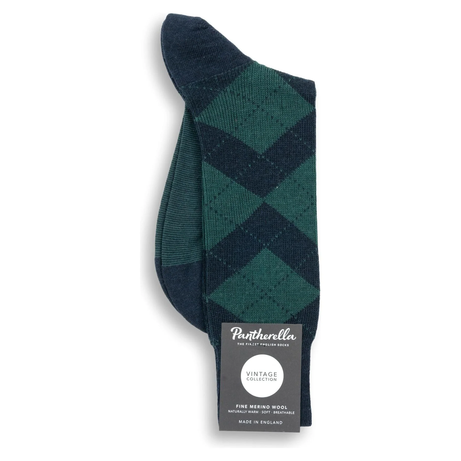 Abdale Argyle Rib Merino Wool Dress Socks - Image 3