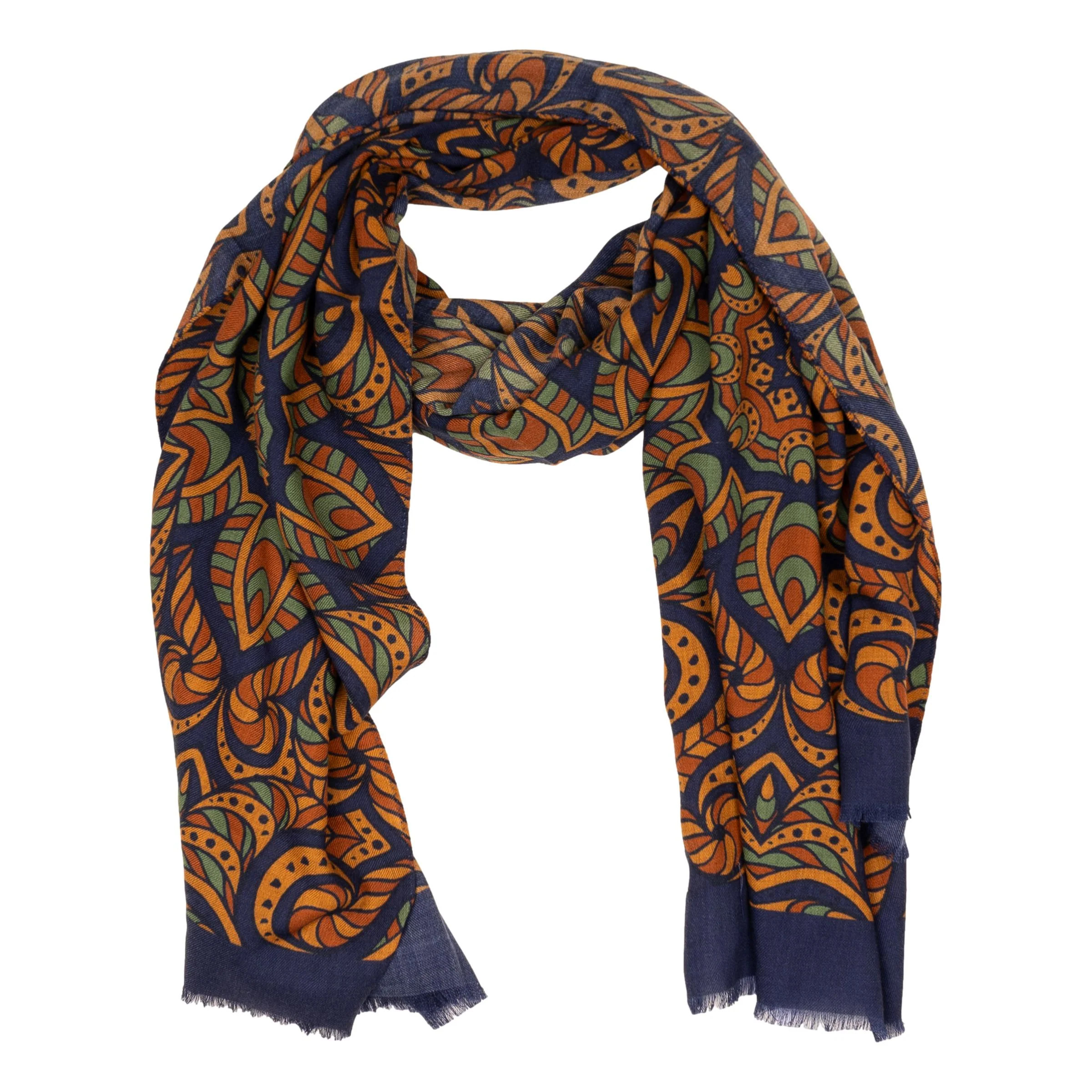 Abstract Floral Pattern Wool and Yak Scarf