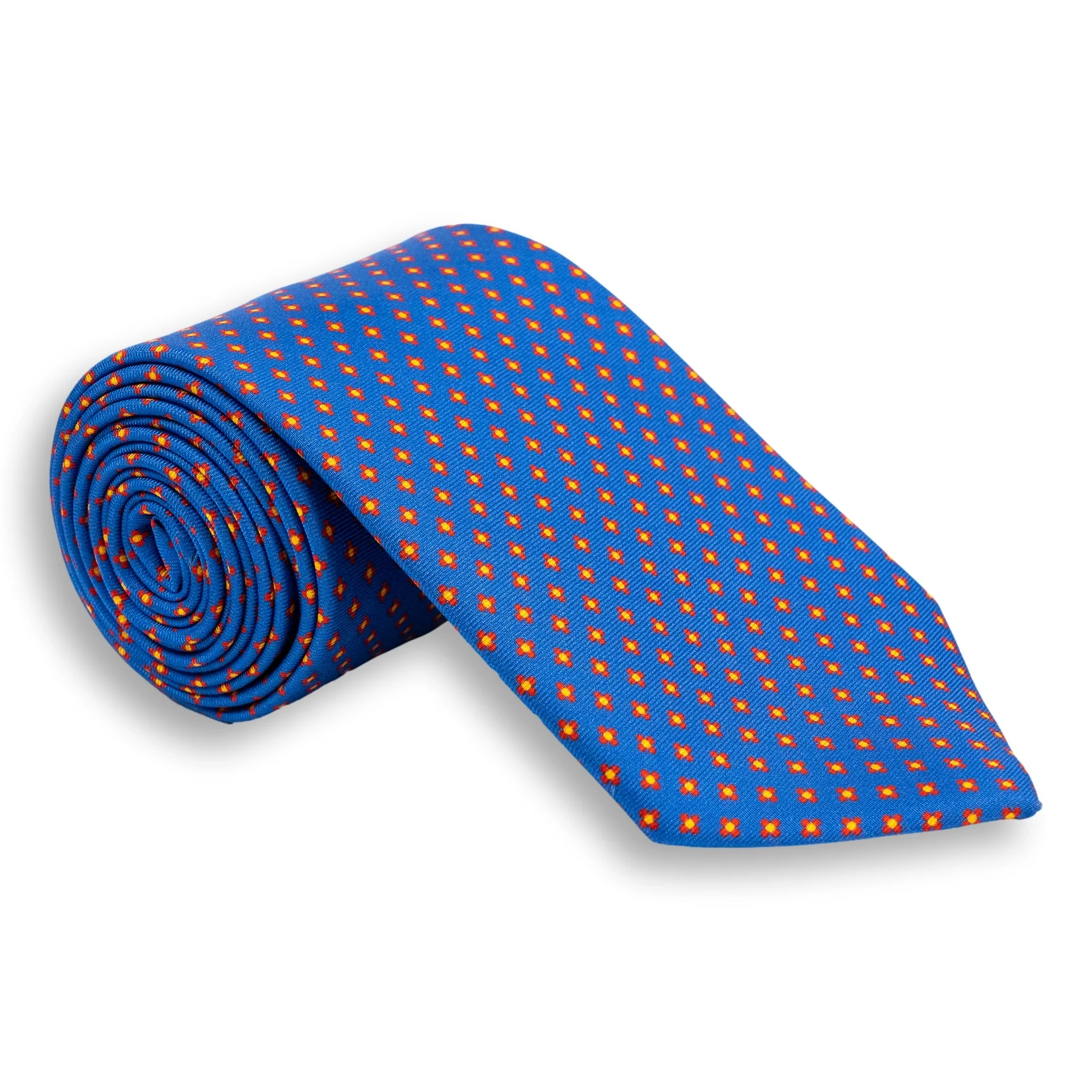 Abstract Flower Motif Silk Print Tie - Image 2