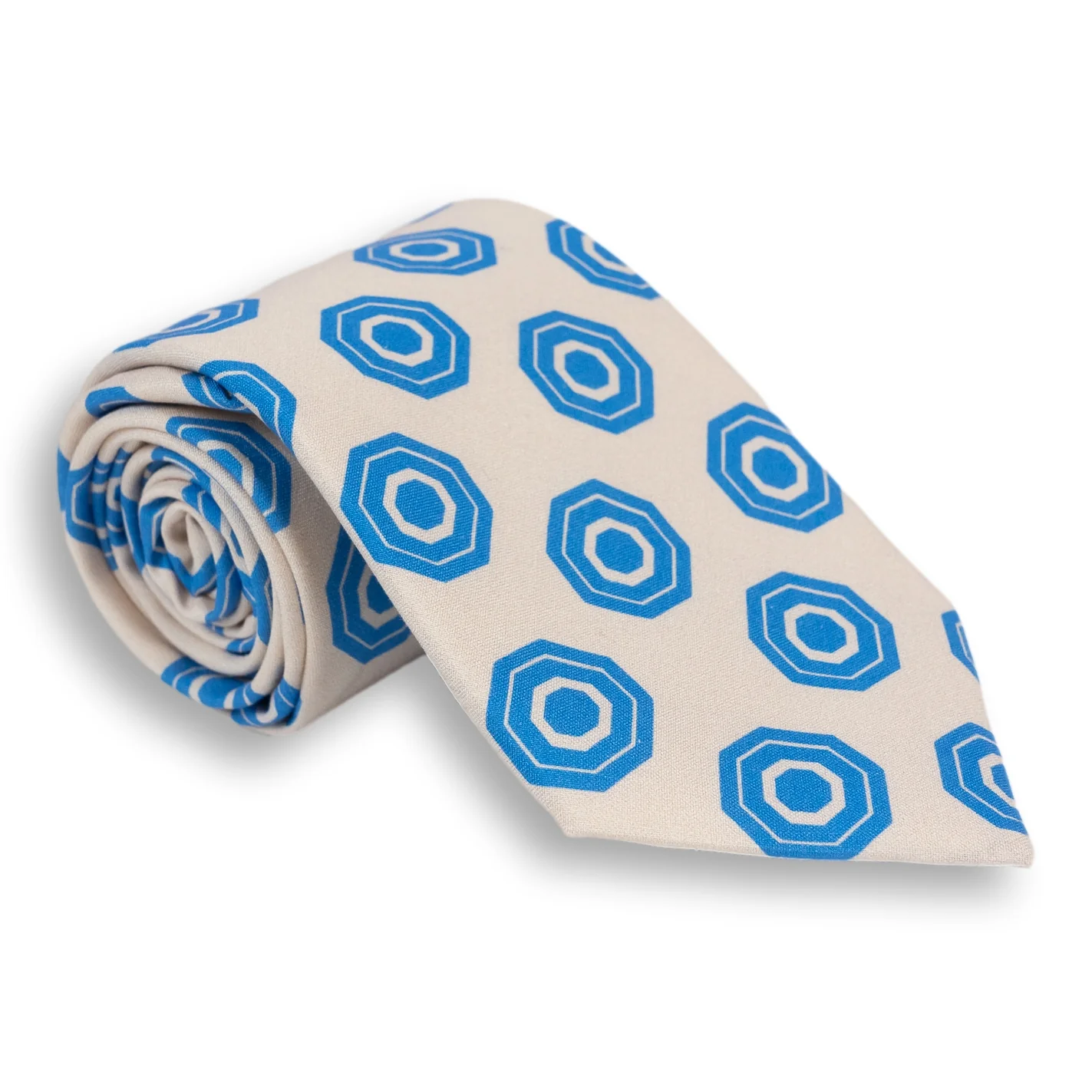 Abstract Octagon Silk Print Tie - Image 2