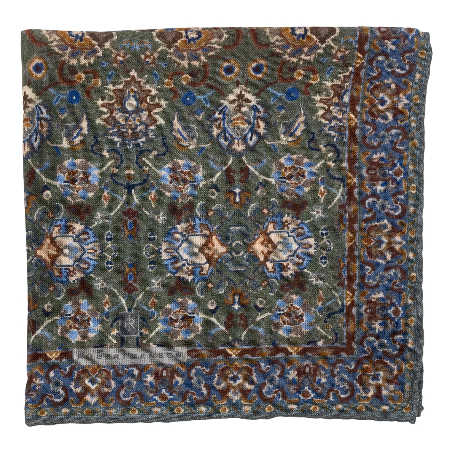 Abstract Perugia Print Wool and Silk Pocket Square - Image 3