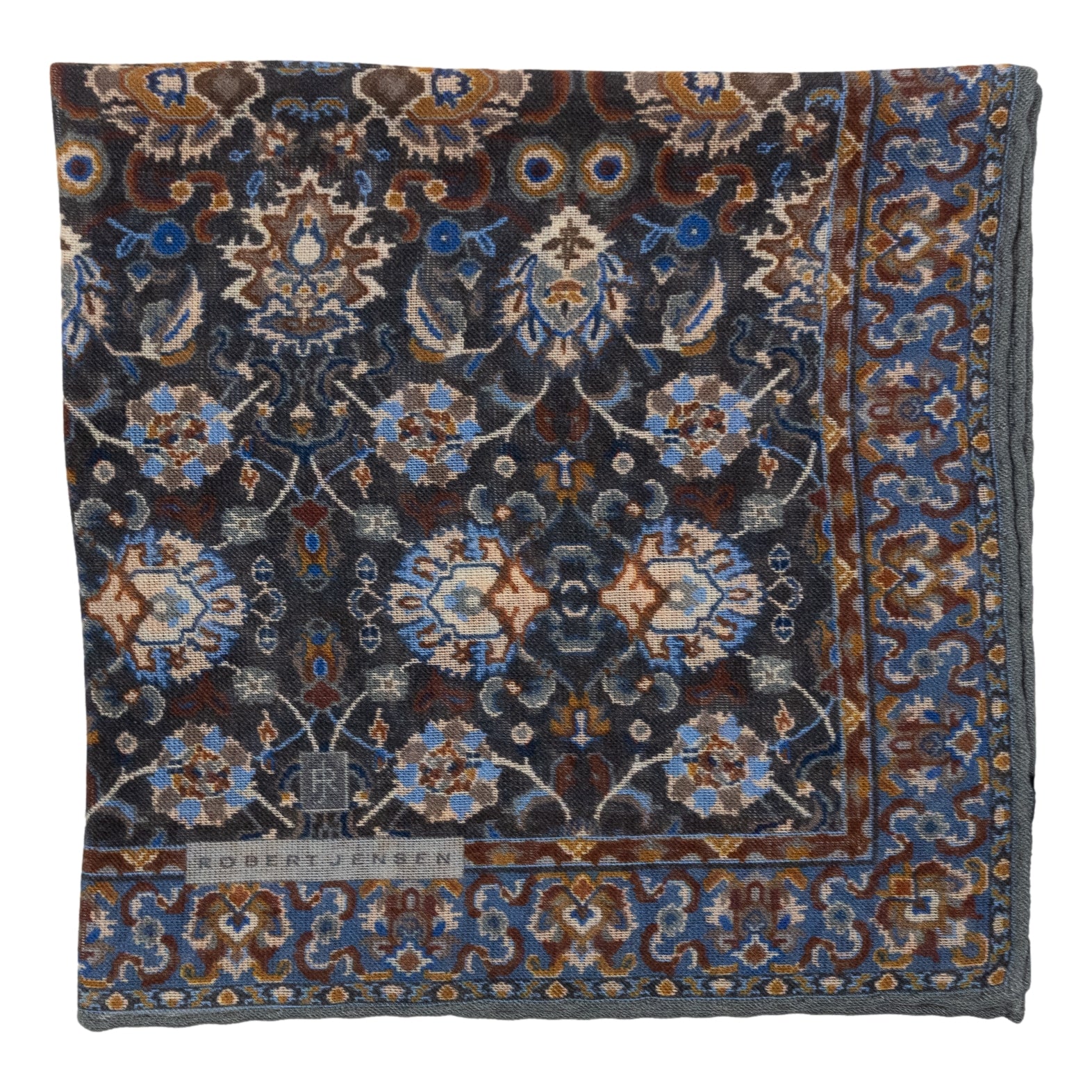 Abstract Perugia Print Wool and Silk Pocket Square - Image 4