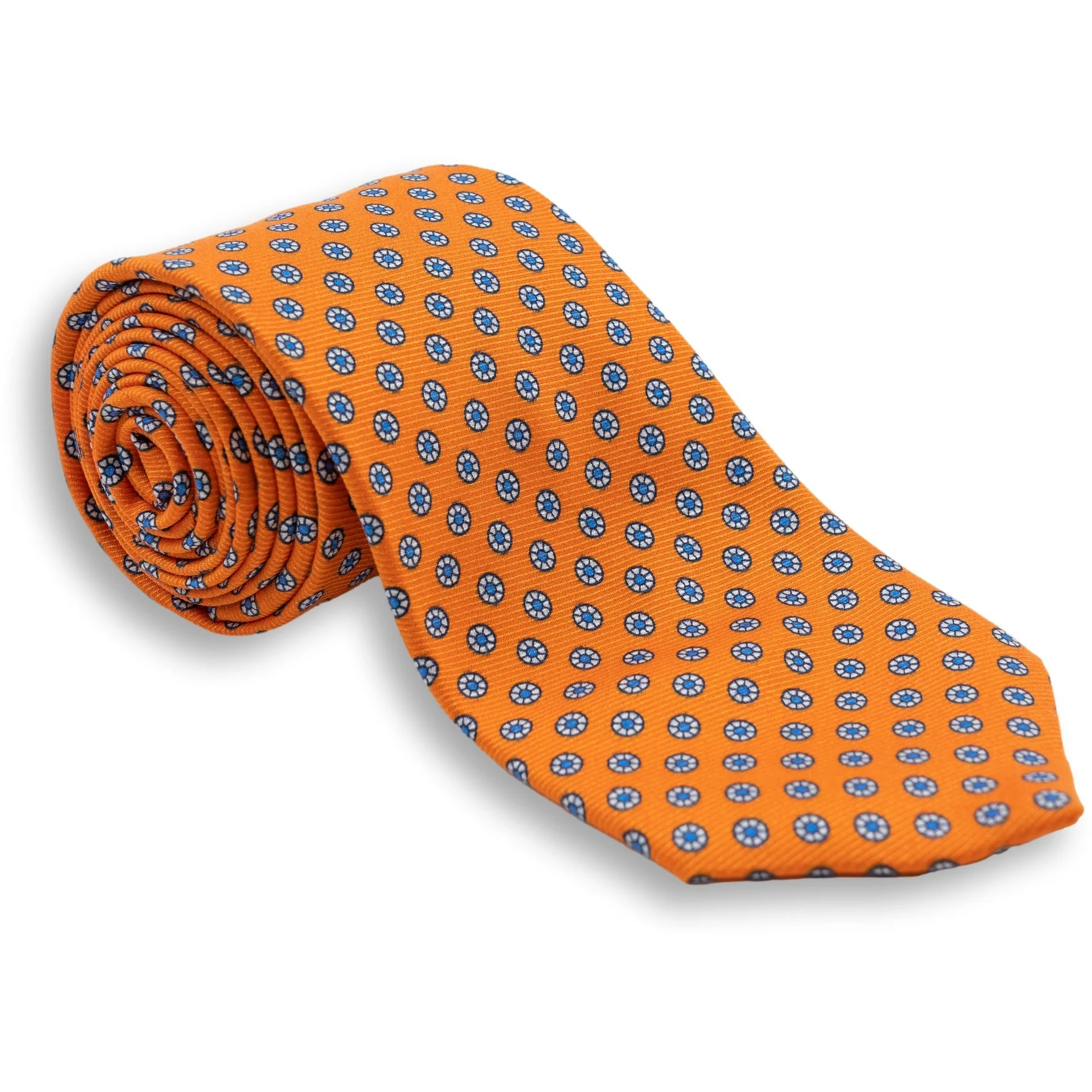 Abstract White Flower Petal Silk Tie - Image 3