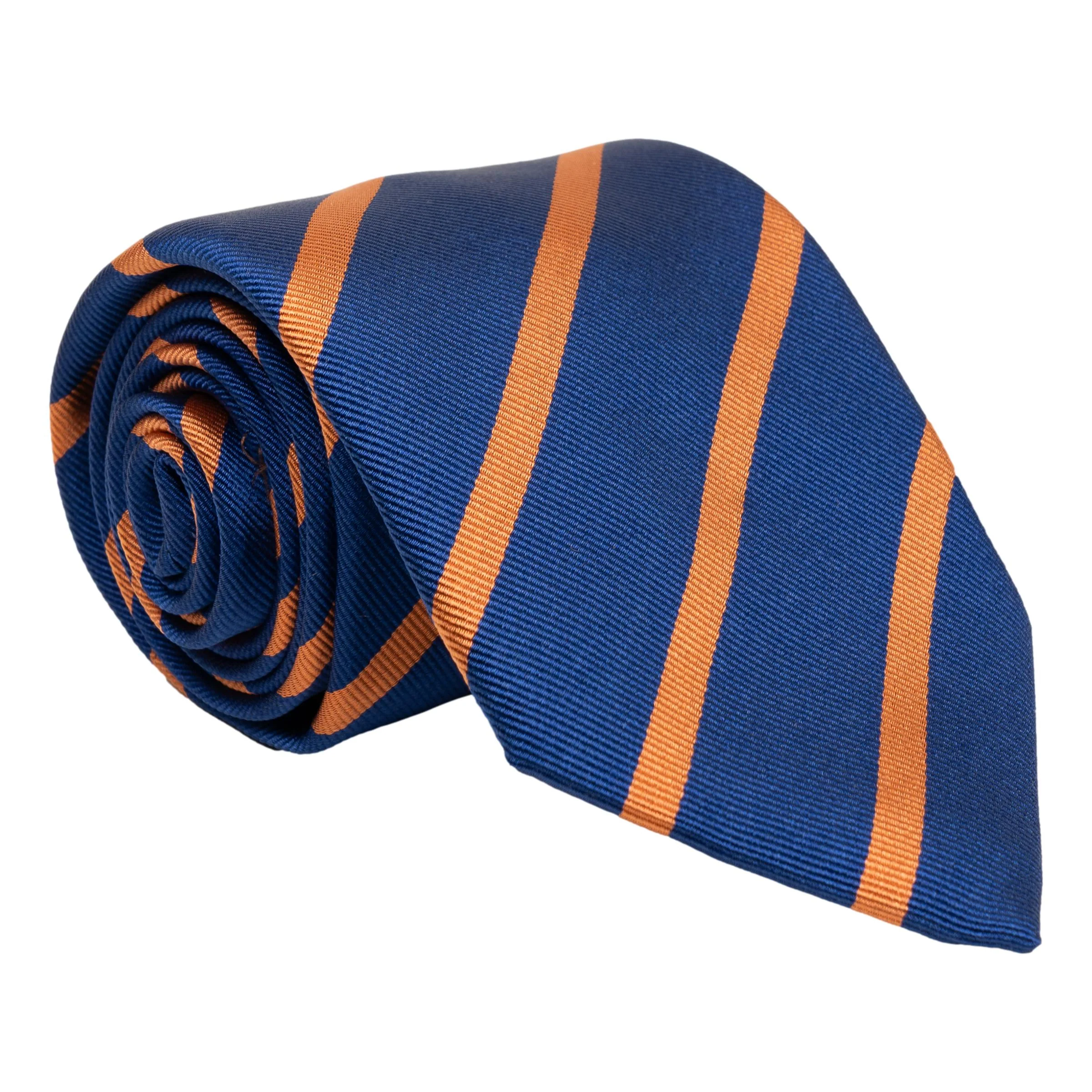 Andover Blue Repp Stripe Silk Tie