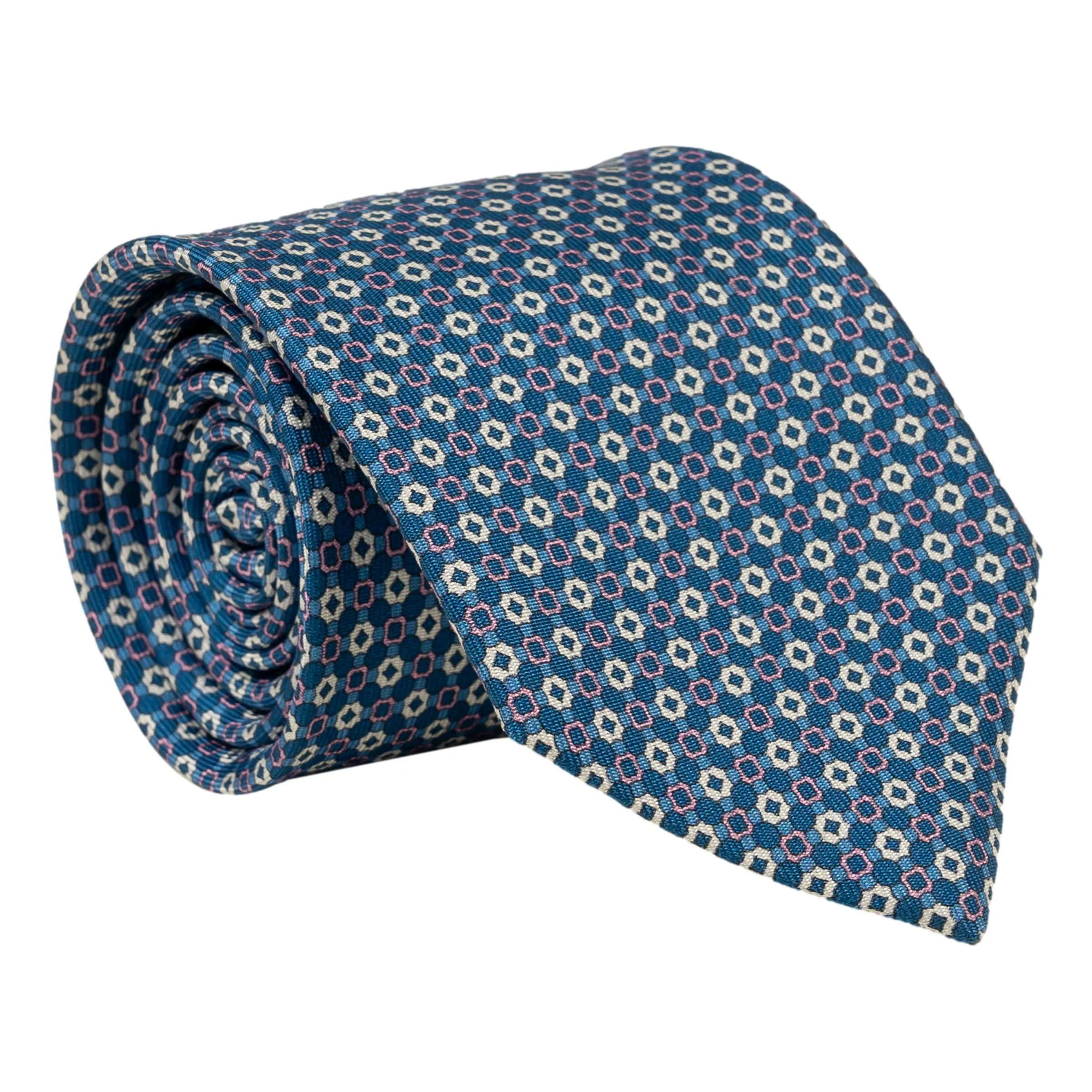 Aprilia Geometric Patterned Silk Tie