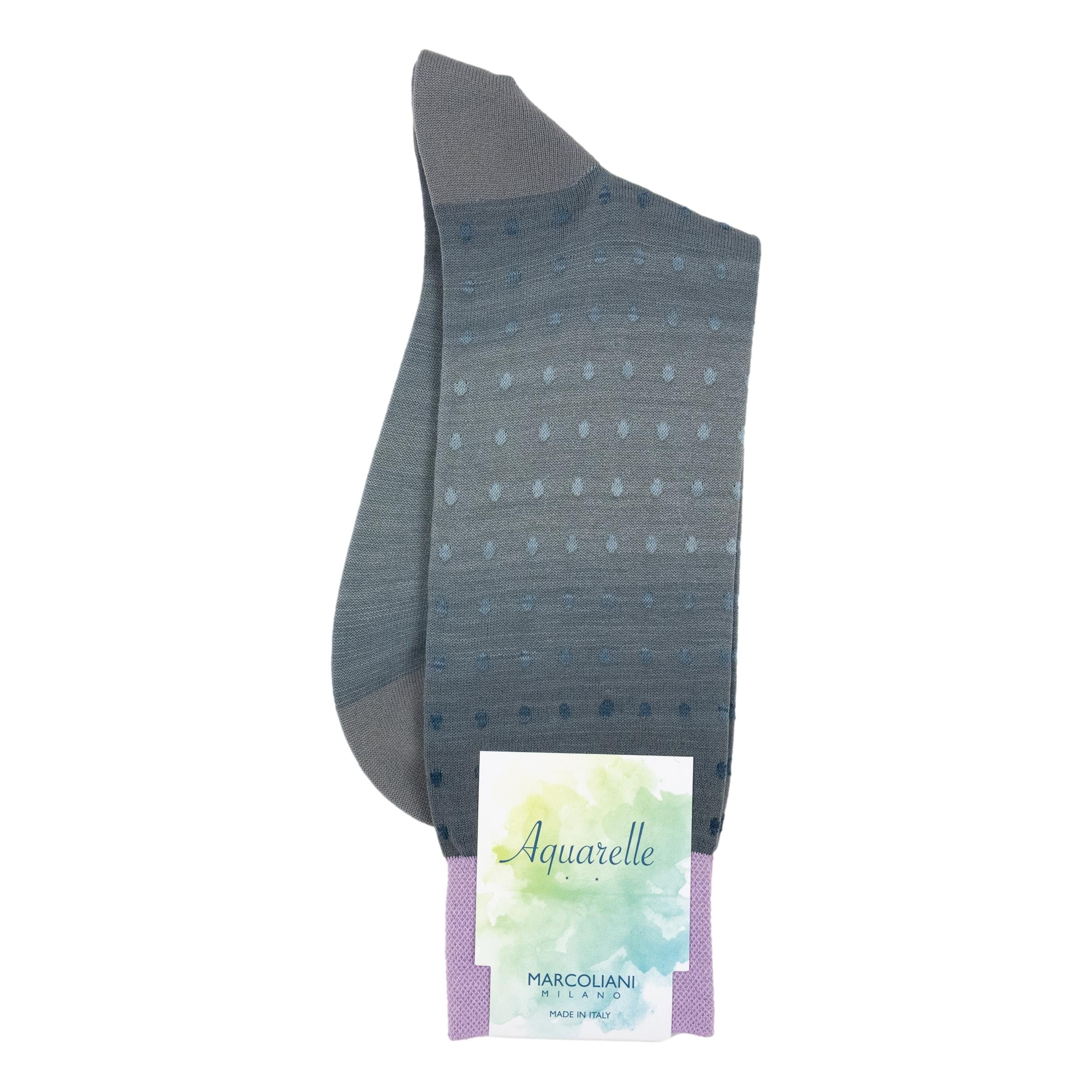 Aquarelle Shaded Polka Dots Mid-Calf Dress Socks - Image 2