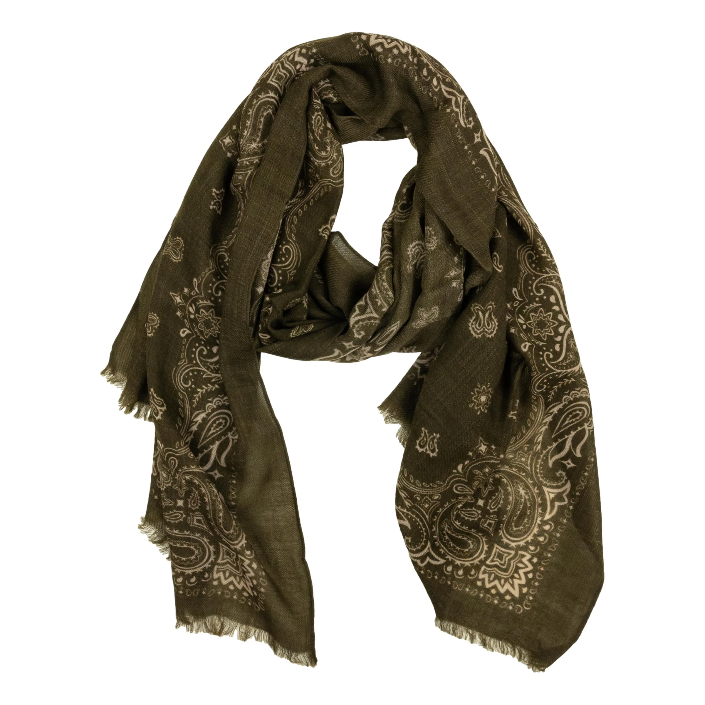 Bandana Pattern Wool Scarf - Image 4