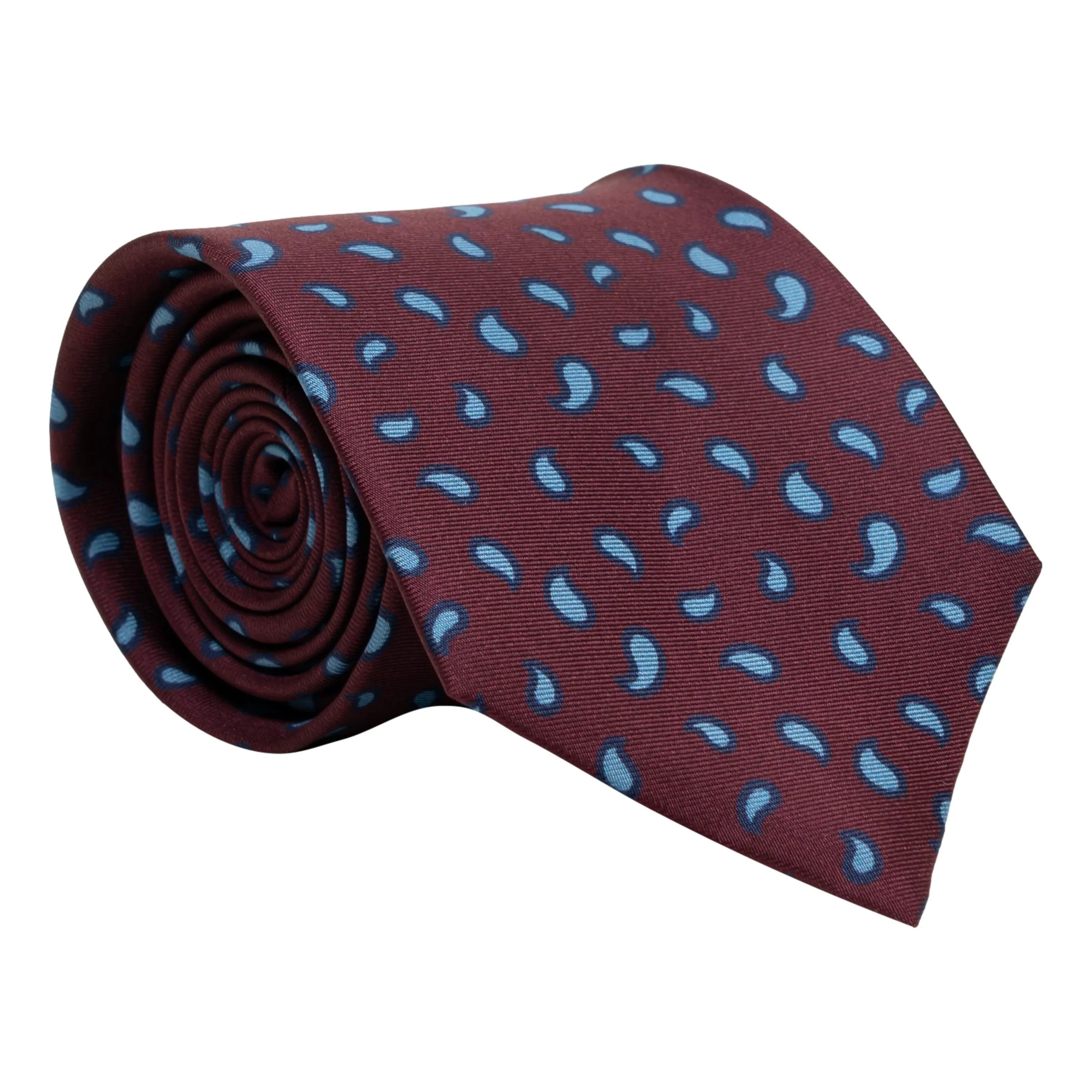Basic Paisley Patterned Silk Tie