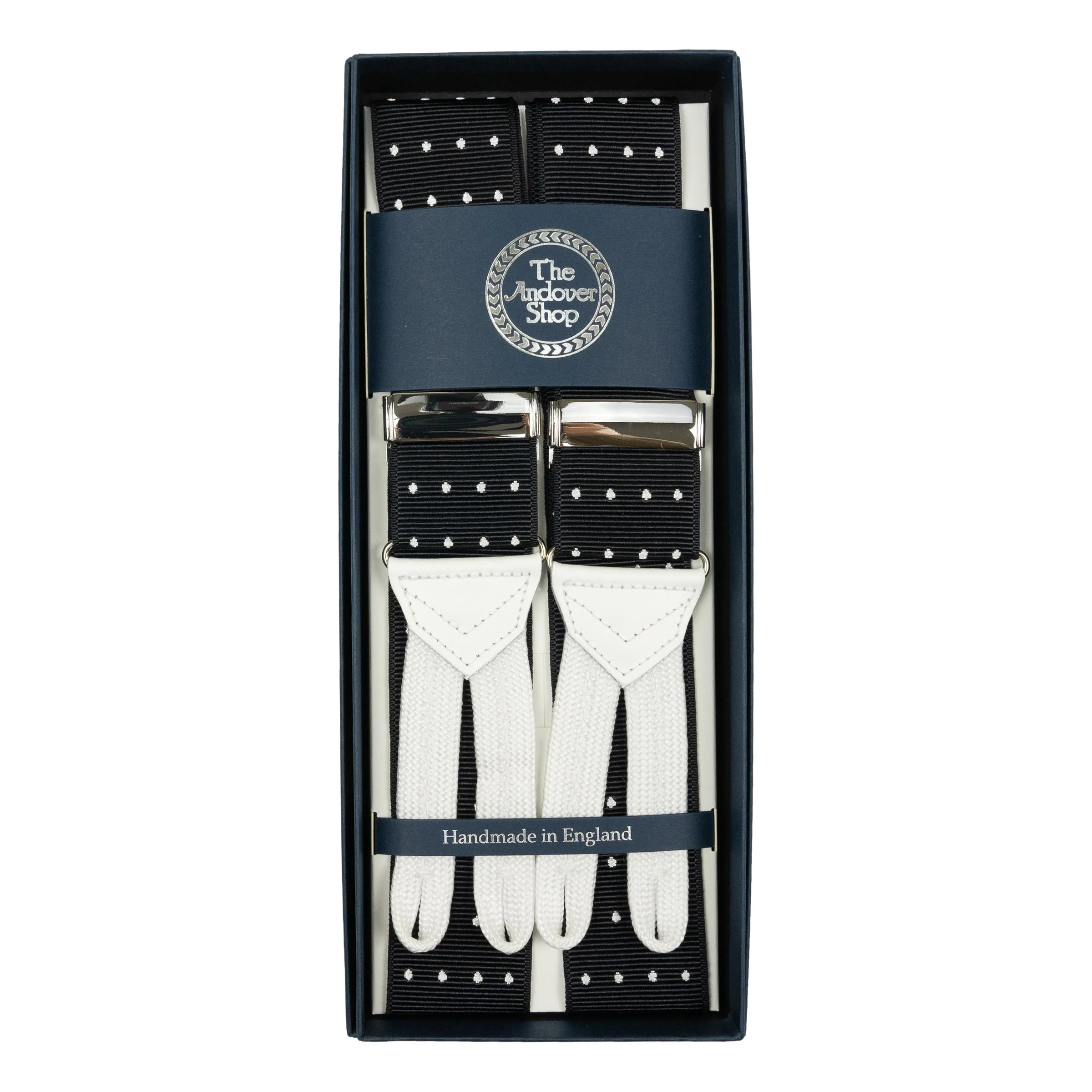 Dot Black Grosgrain Braces