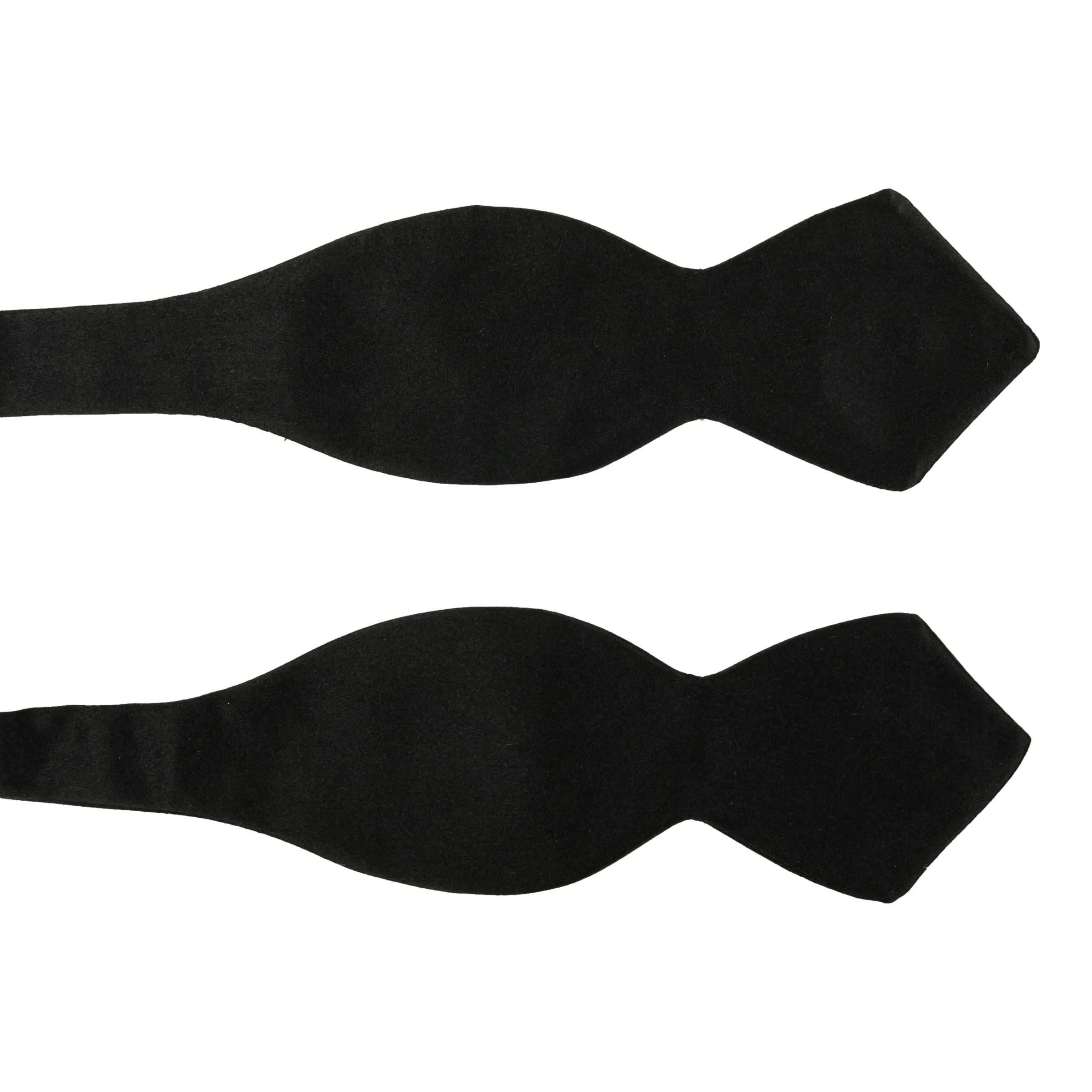 Black Satin Silk Pointed End Bow Tie