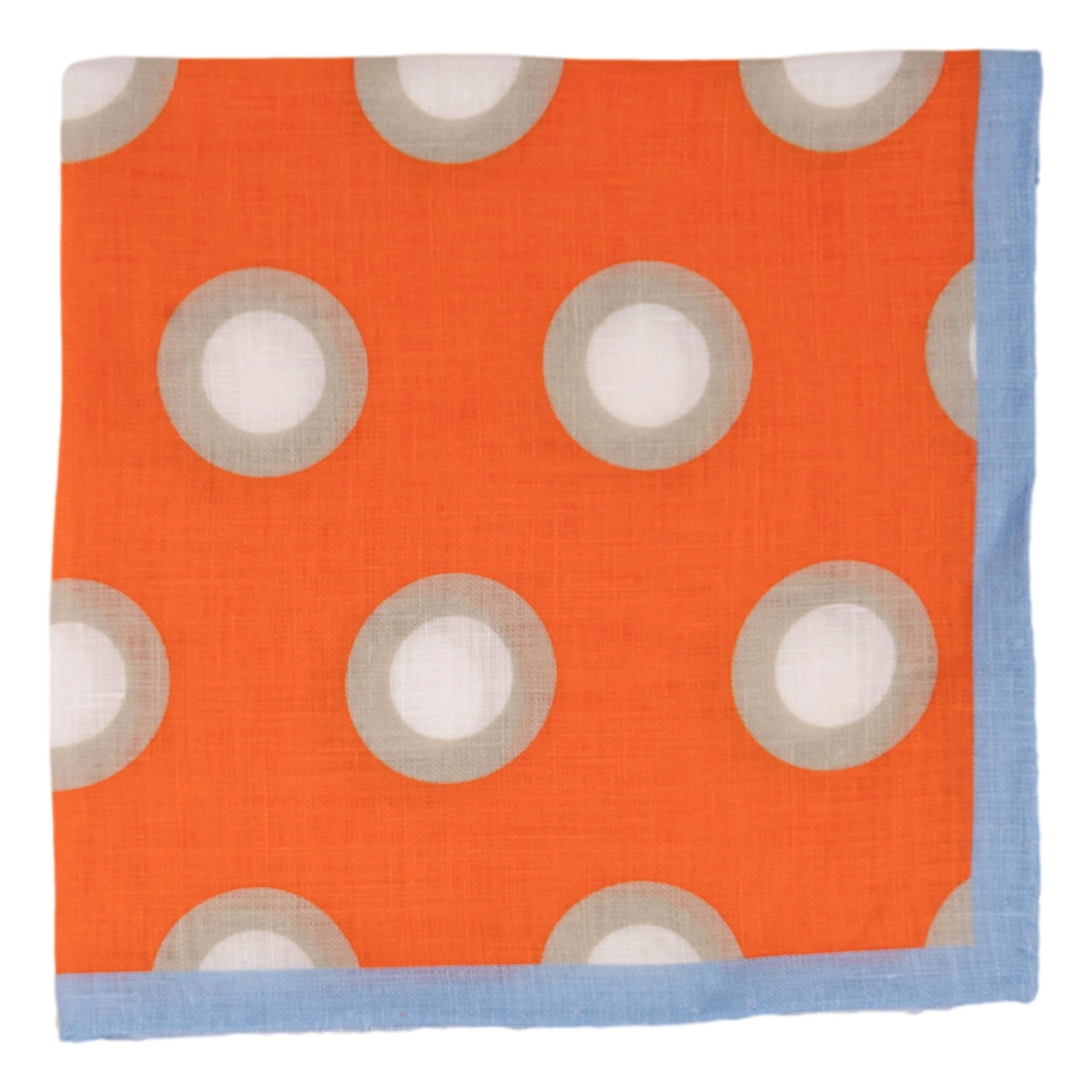Bordered Bullseye Linen Pocket Square