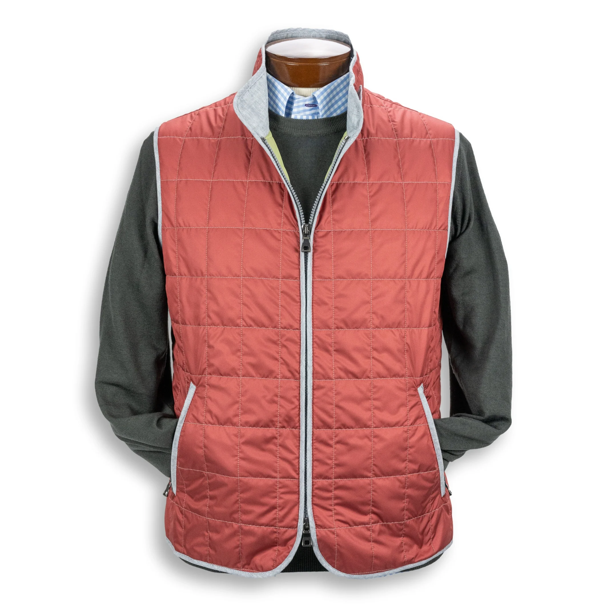 Brick Red Theo Waterville Quilted Vest