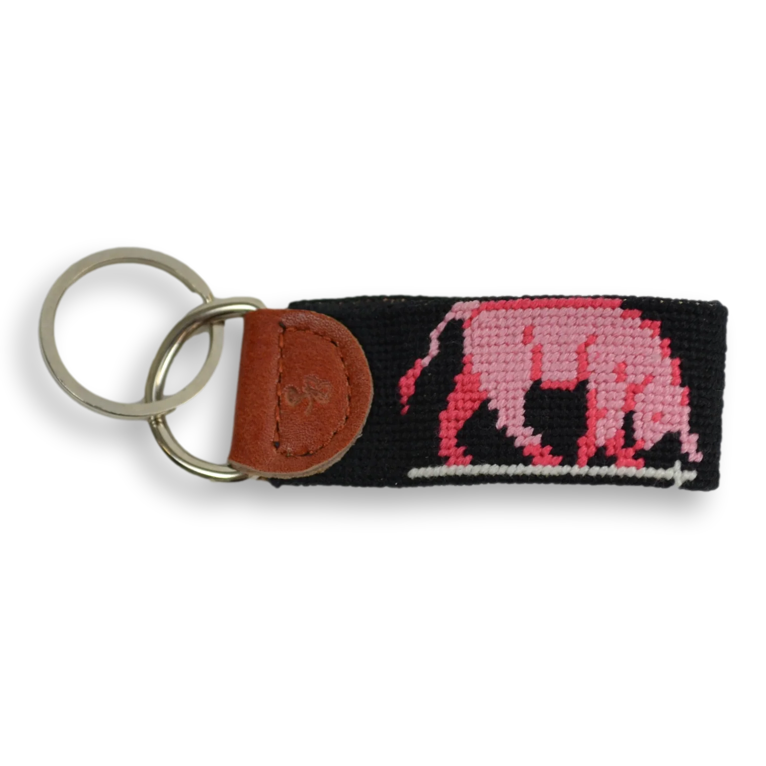 Bull Needlepoint Key Fob