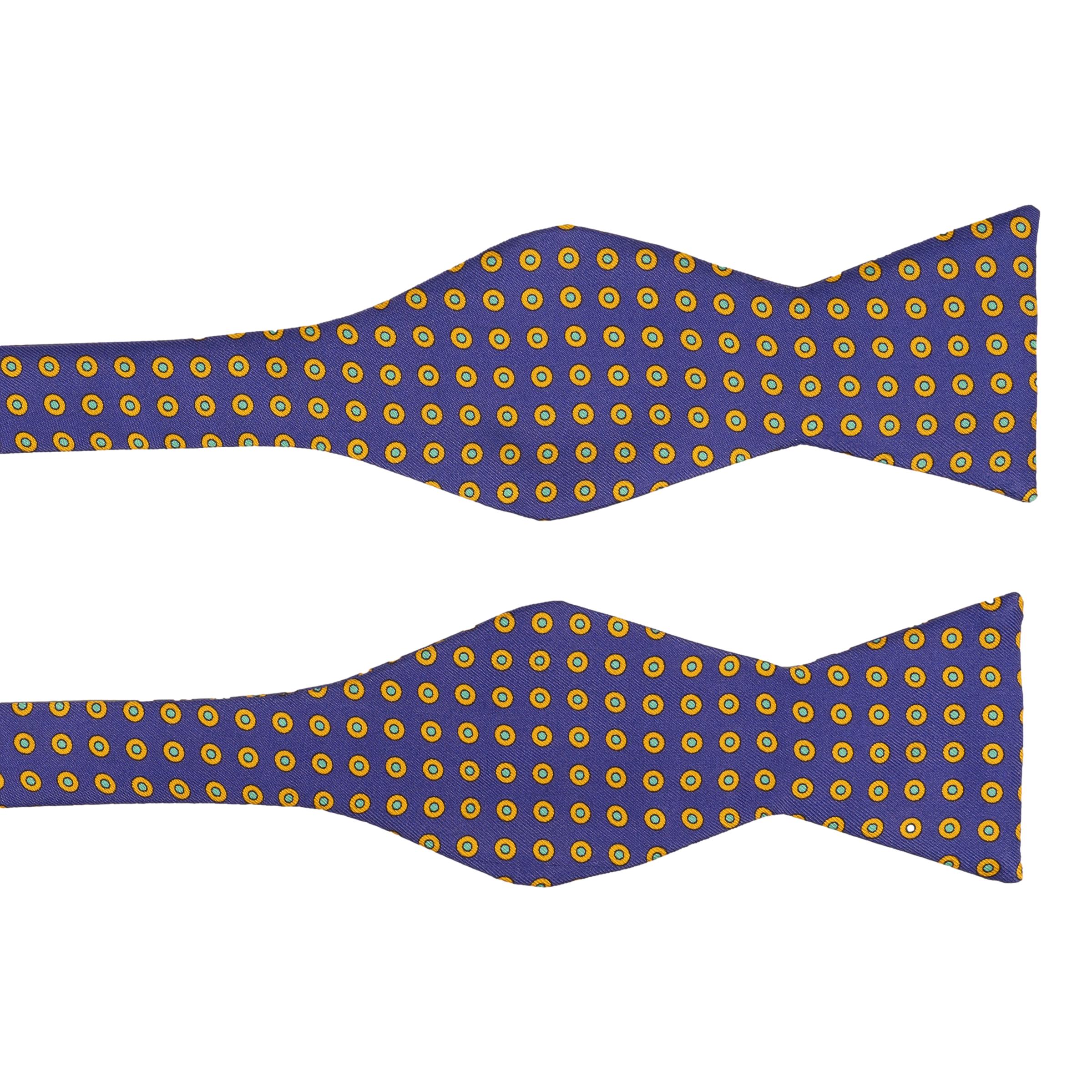 Bullseye Dot Silk Butterfly Bow Tie