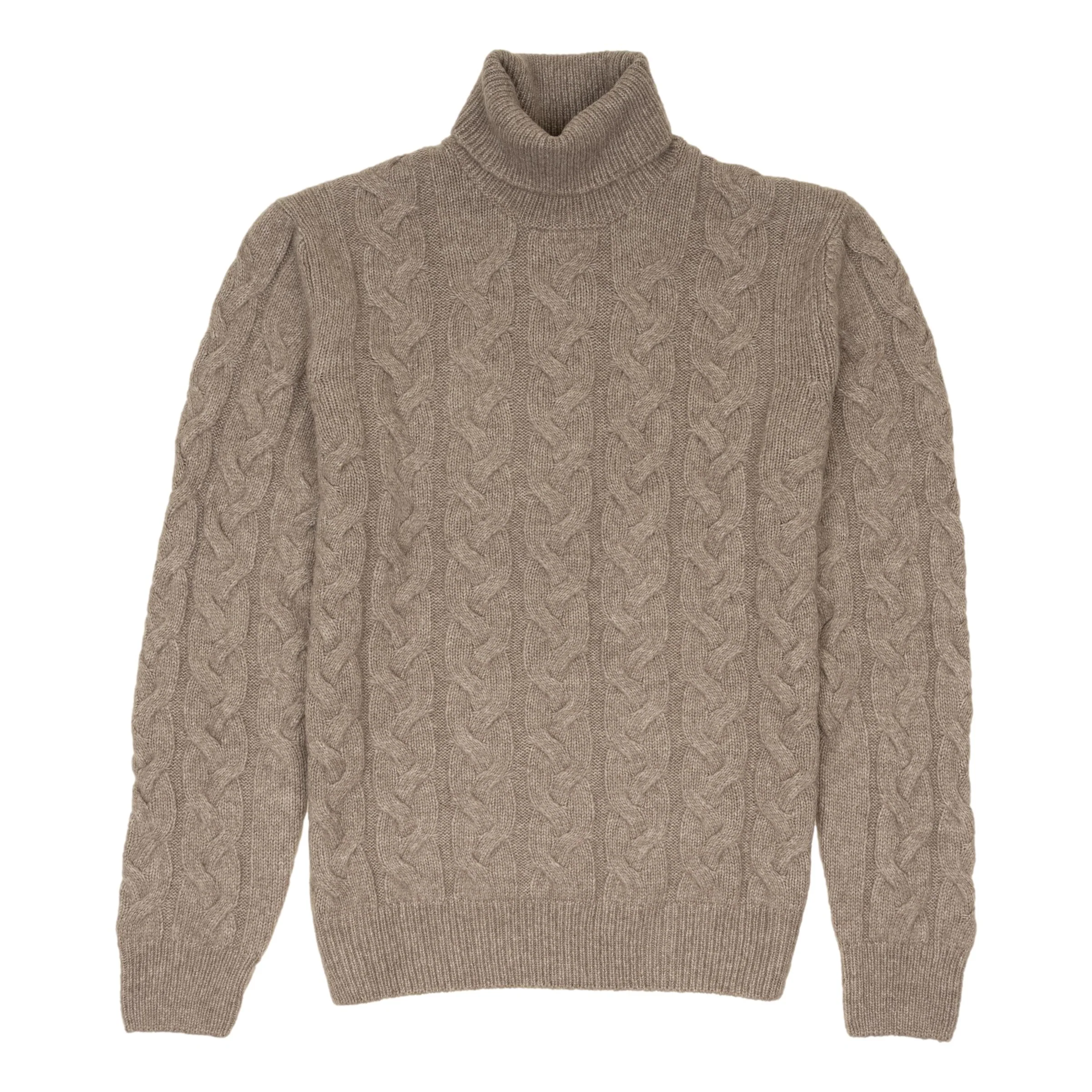 Cable Turtleneck Geelong Wool Sweater