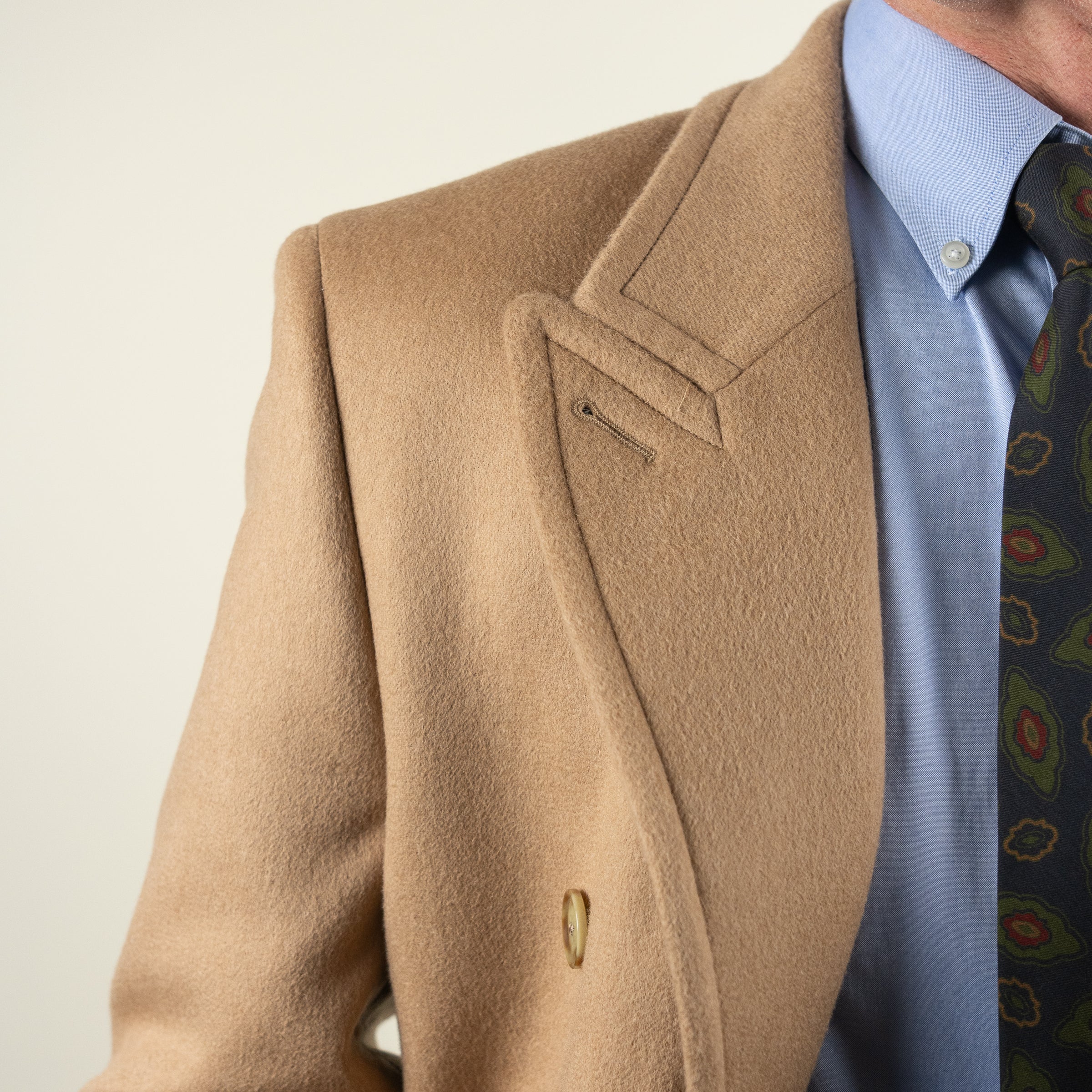 Camel Hair Double Breasted Polo Coat - Image 4