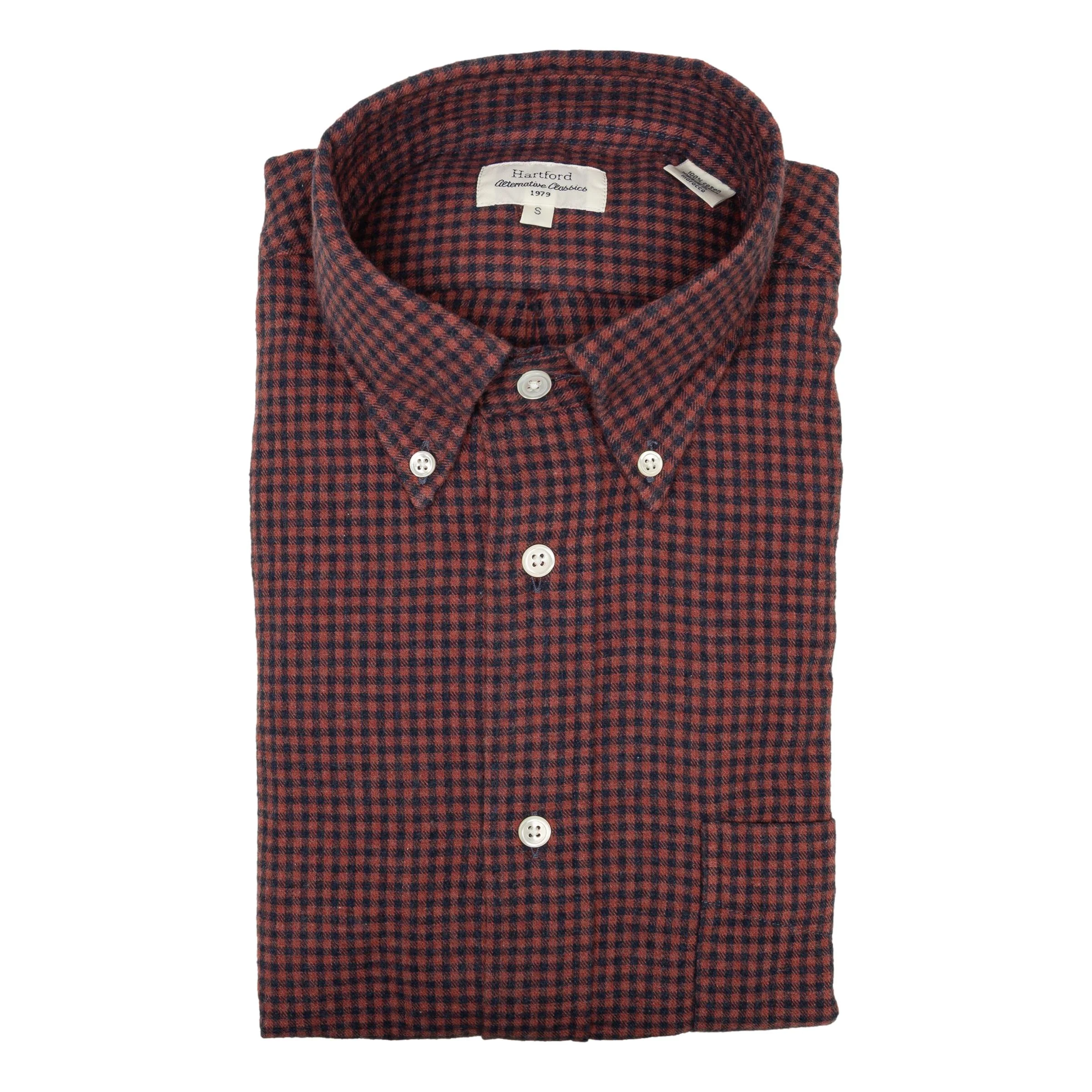 Check Cotton Flannel Button Down Sport Shirt