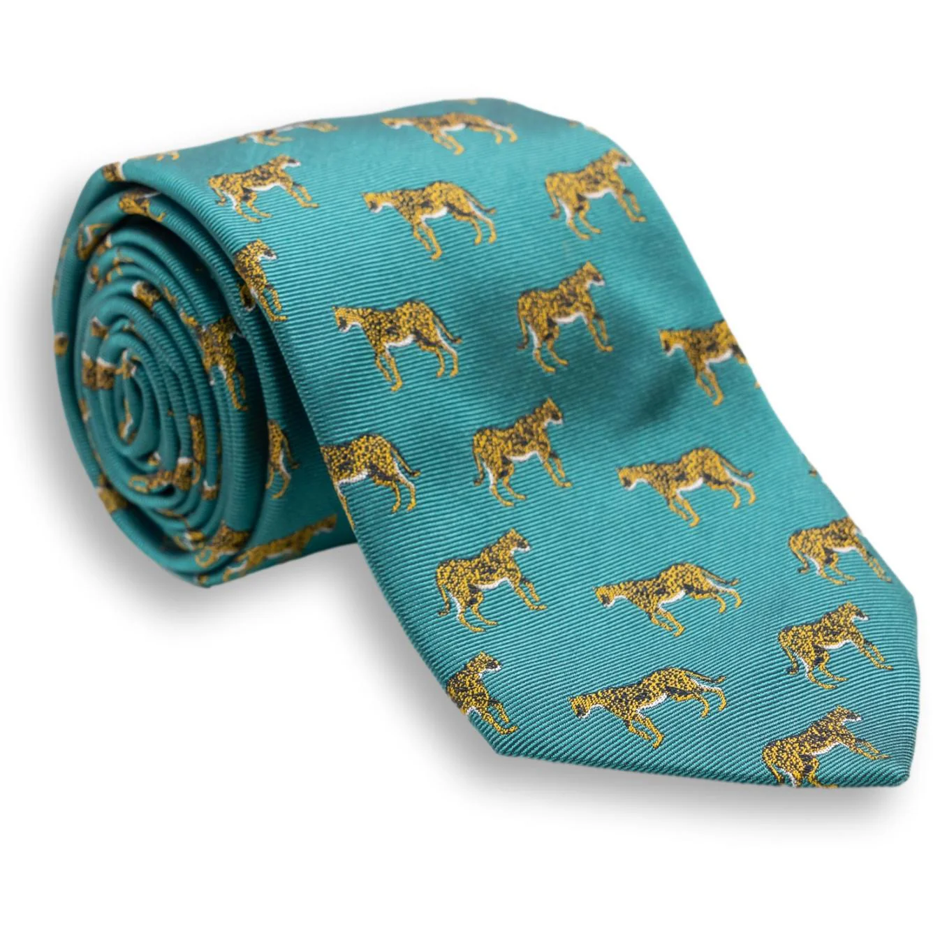 Cheetah Silk Woven Tie - Image 2