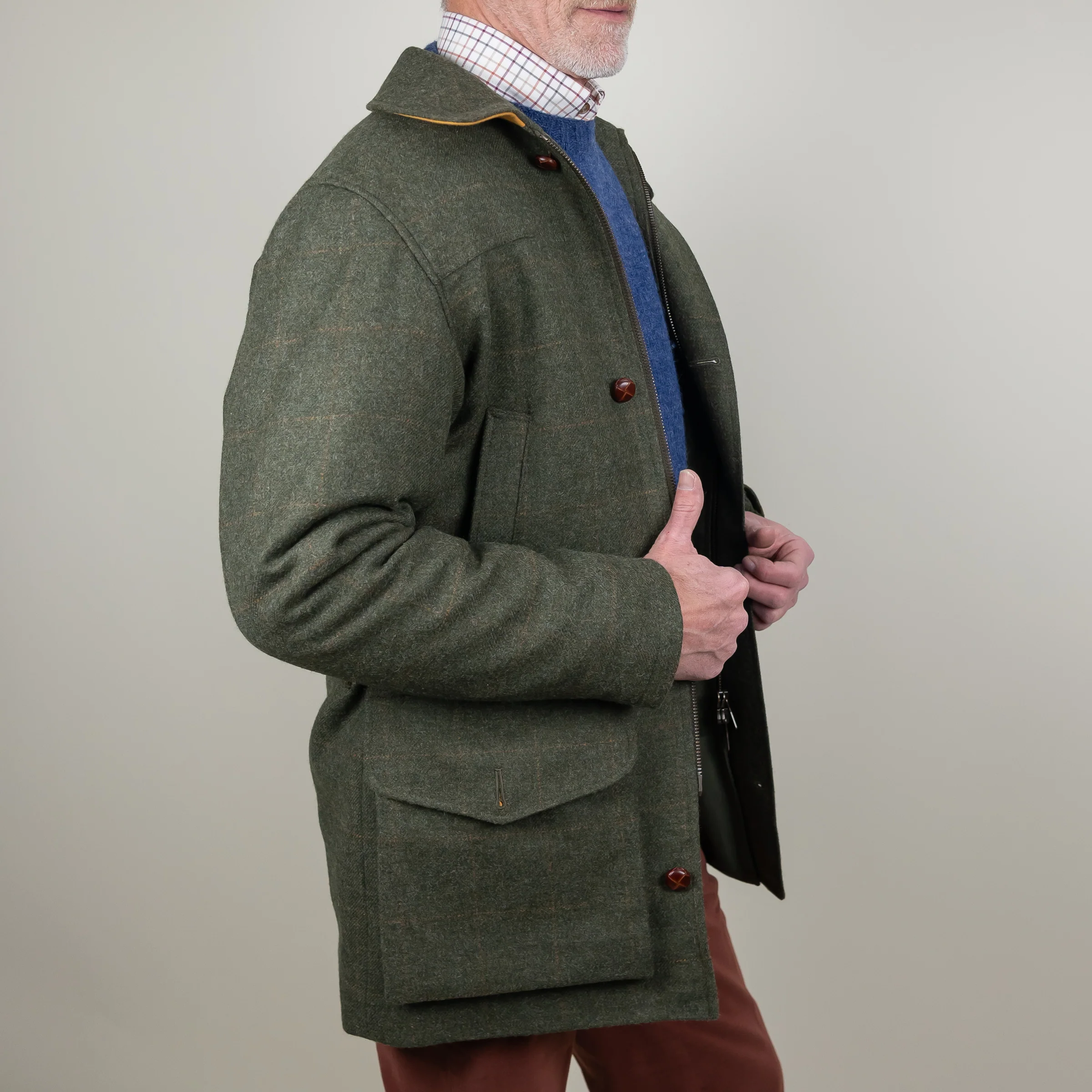 Chrysalis Chepstow Jacket in Green with Gold Windowpane - Image 3