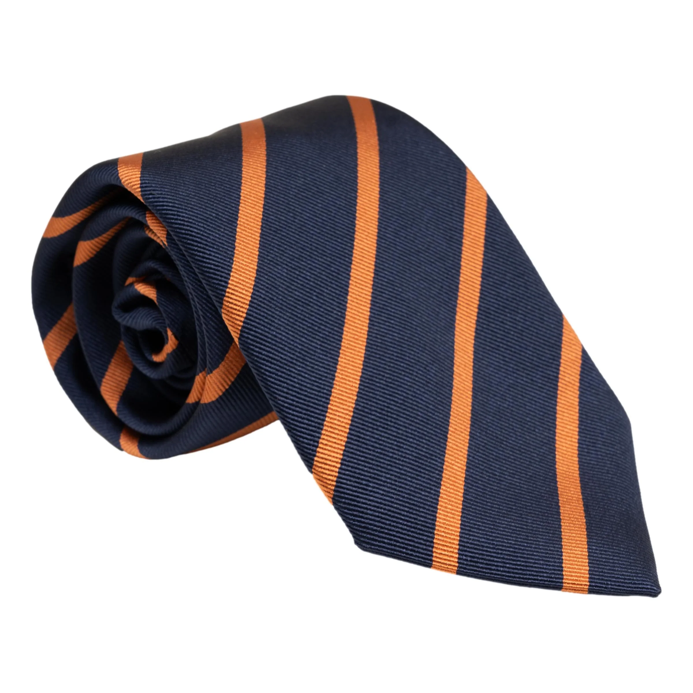 Classic Navy Repp Stripe Silk Tie