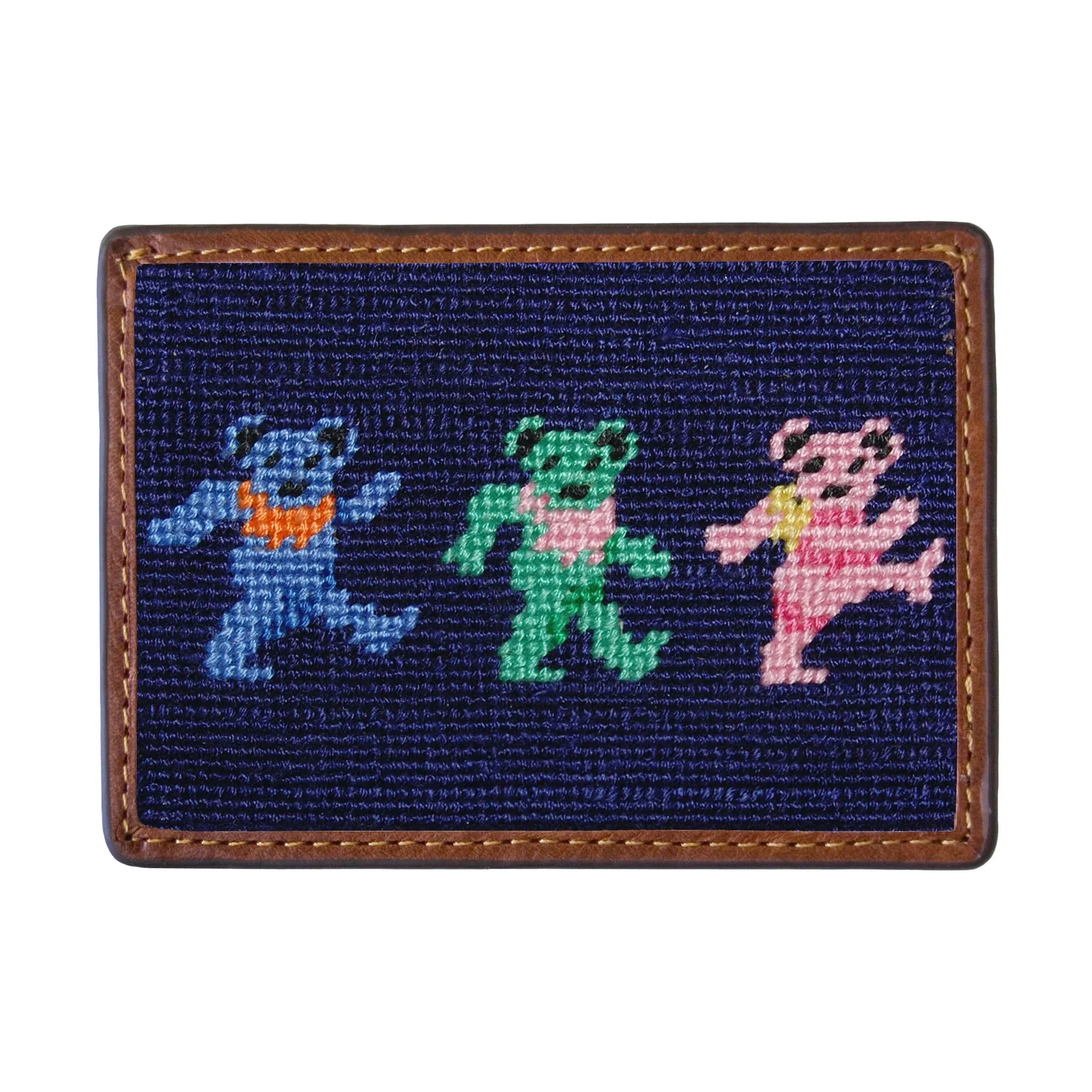 Dancing Bears Needlepoint Card Wallet