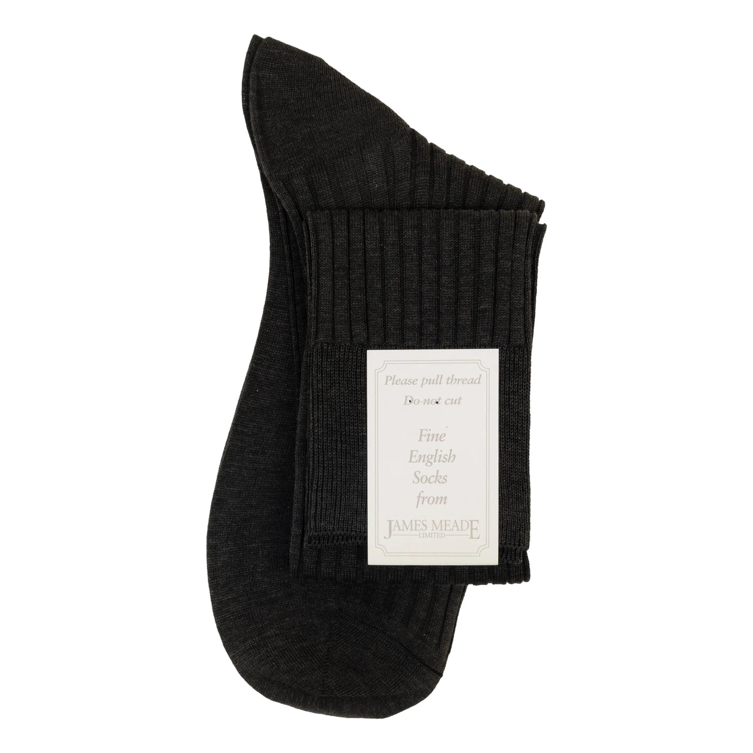 Danvers 5x3 Rib Cotton Lisle Over the Calf Dress Socks - Image 4