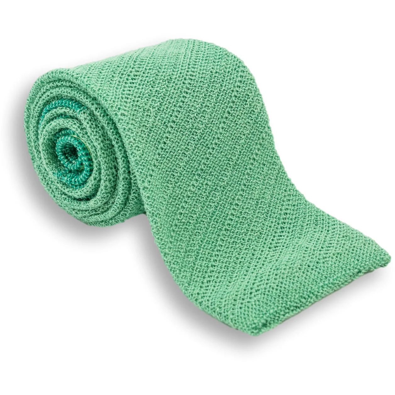 Diagonal Stripes Linen Knitted Tie - Image 2