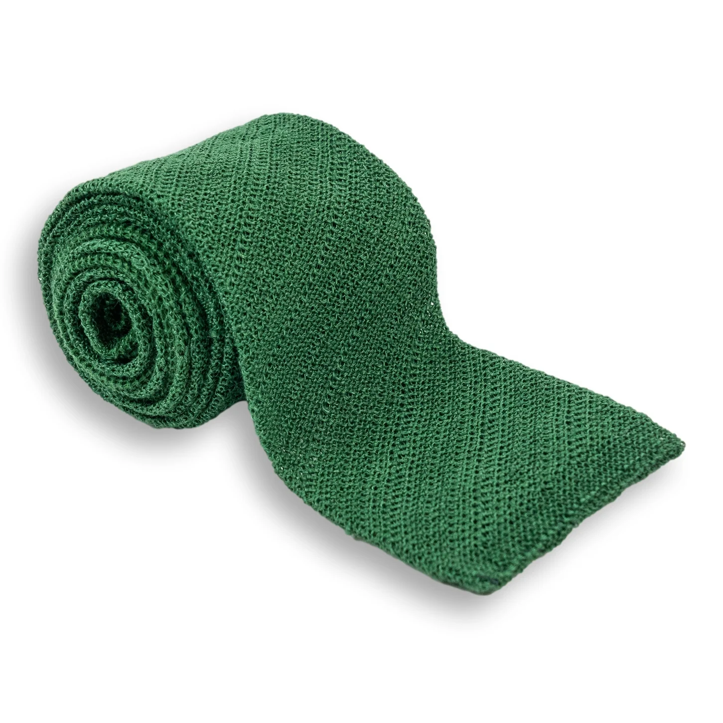 Diagonal Stripes Linen Knitted Tie - Image 3