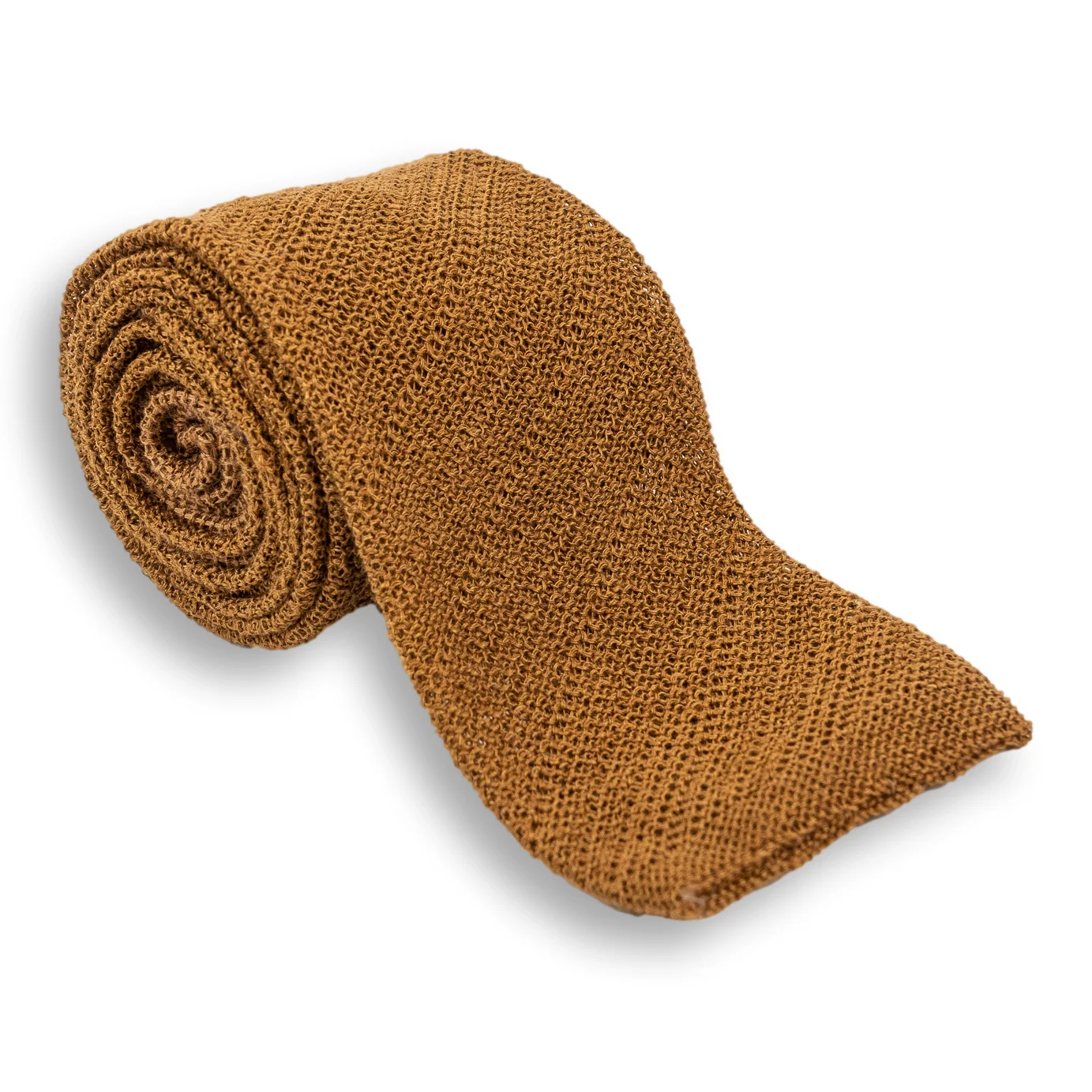 Diagonal Stripes Linen Knitted Tie - Image 5