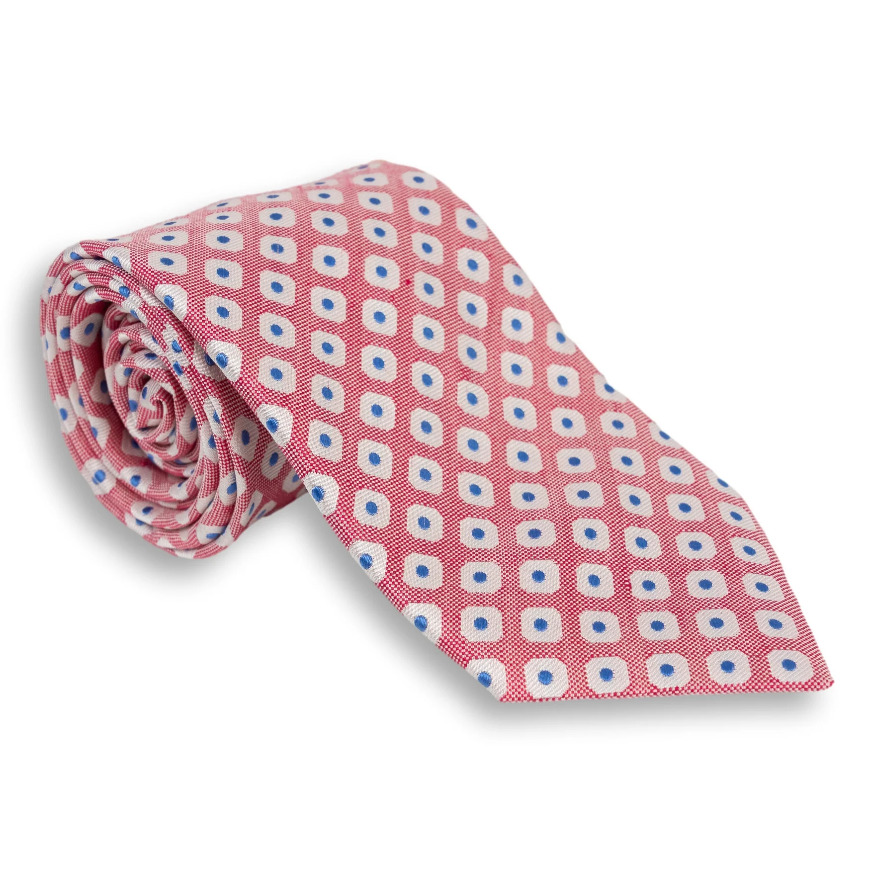 Diamond and Dot Silk Woven Tie - Image 2