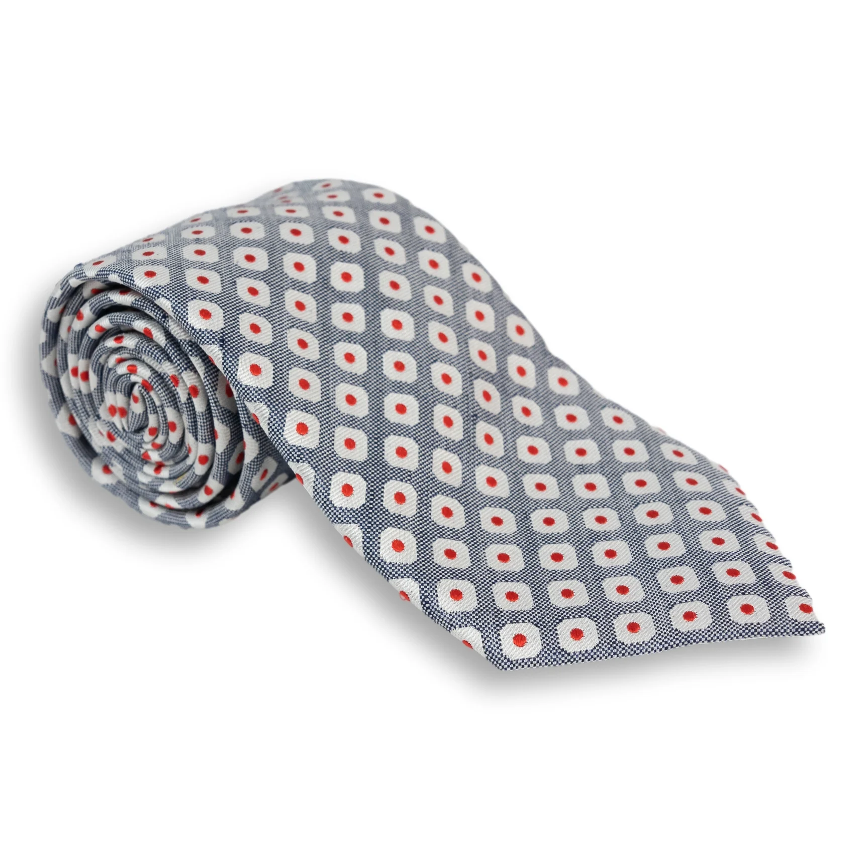 Diamond and Dot Silk Woven Tie - Image 3