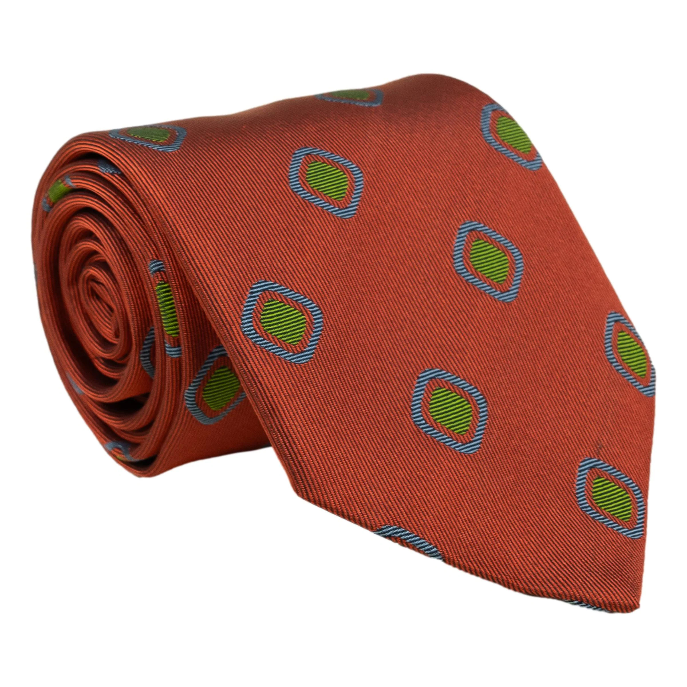 Diamond Bullseye Motif Woven Silk Tie - Image 2