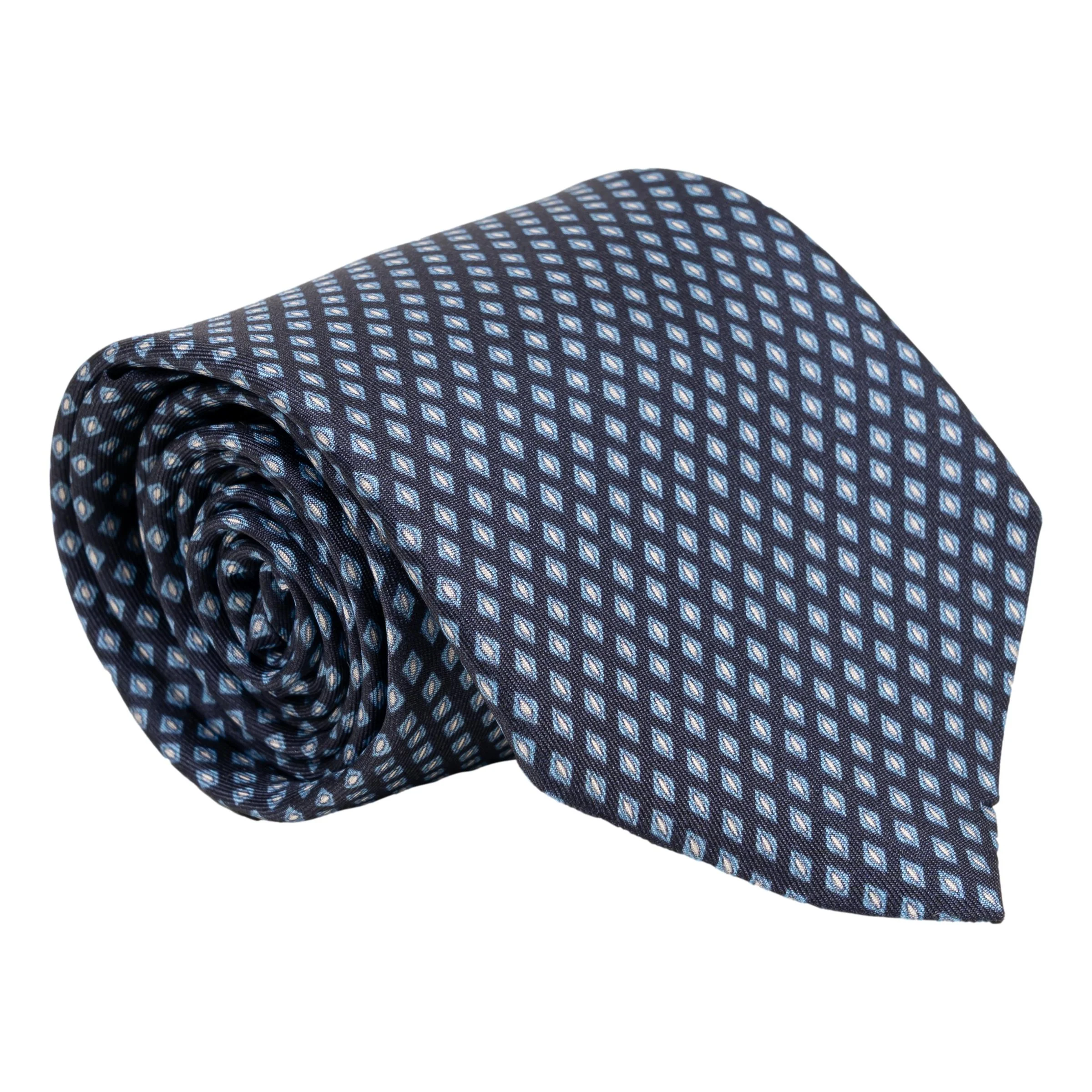 Diamond Dot Print Silk Tie