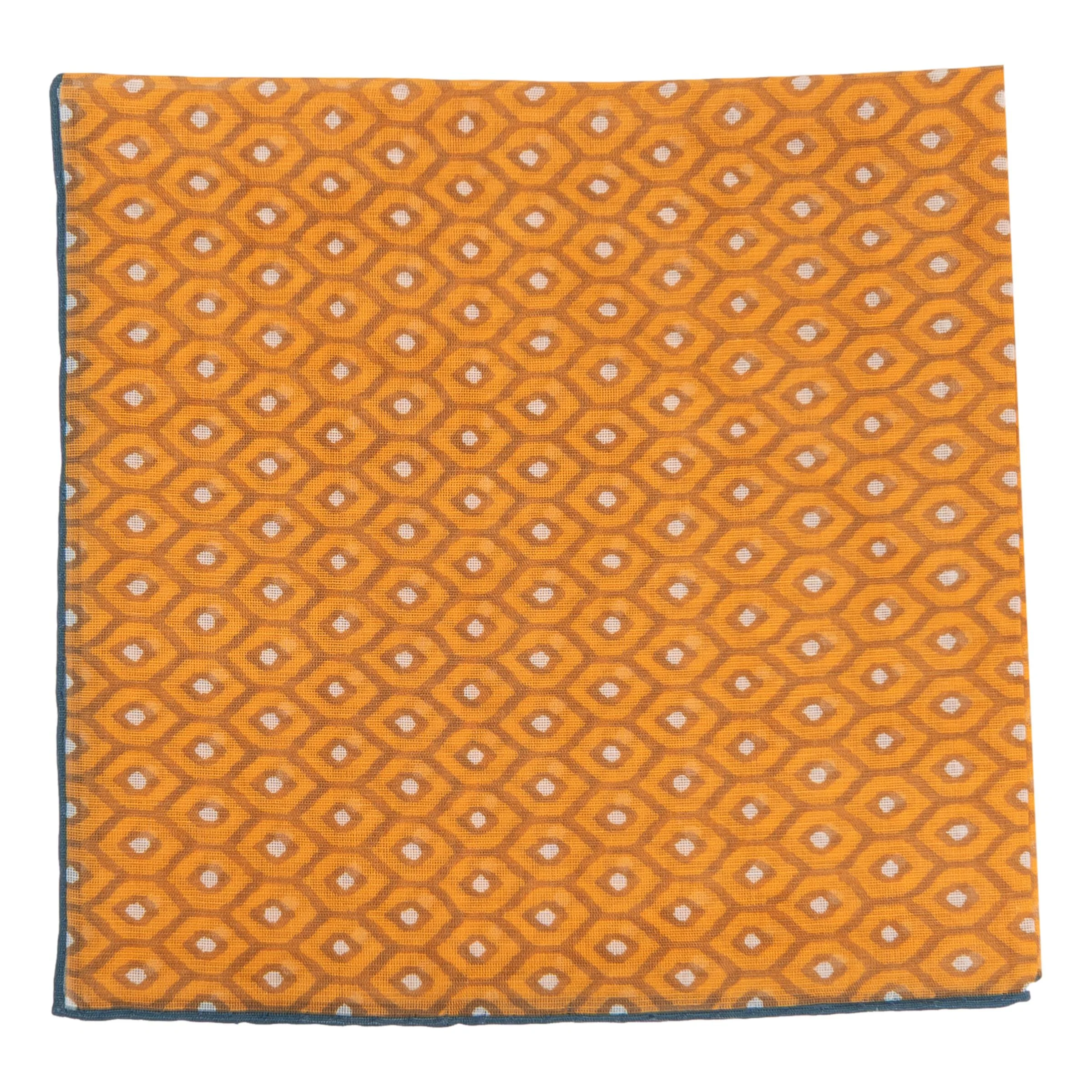 Diamond Patterned Cotton and Cashmere Pocket Square