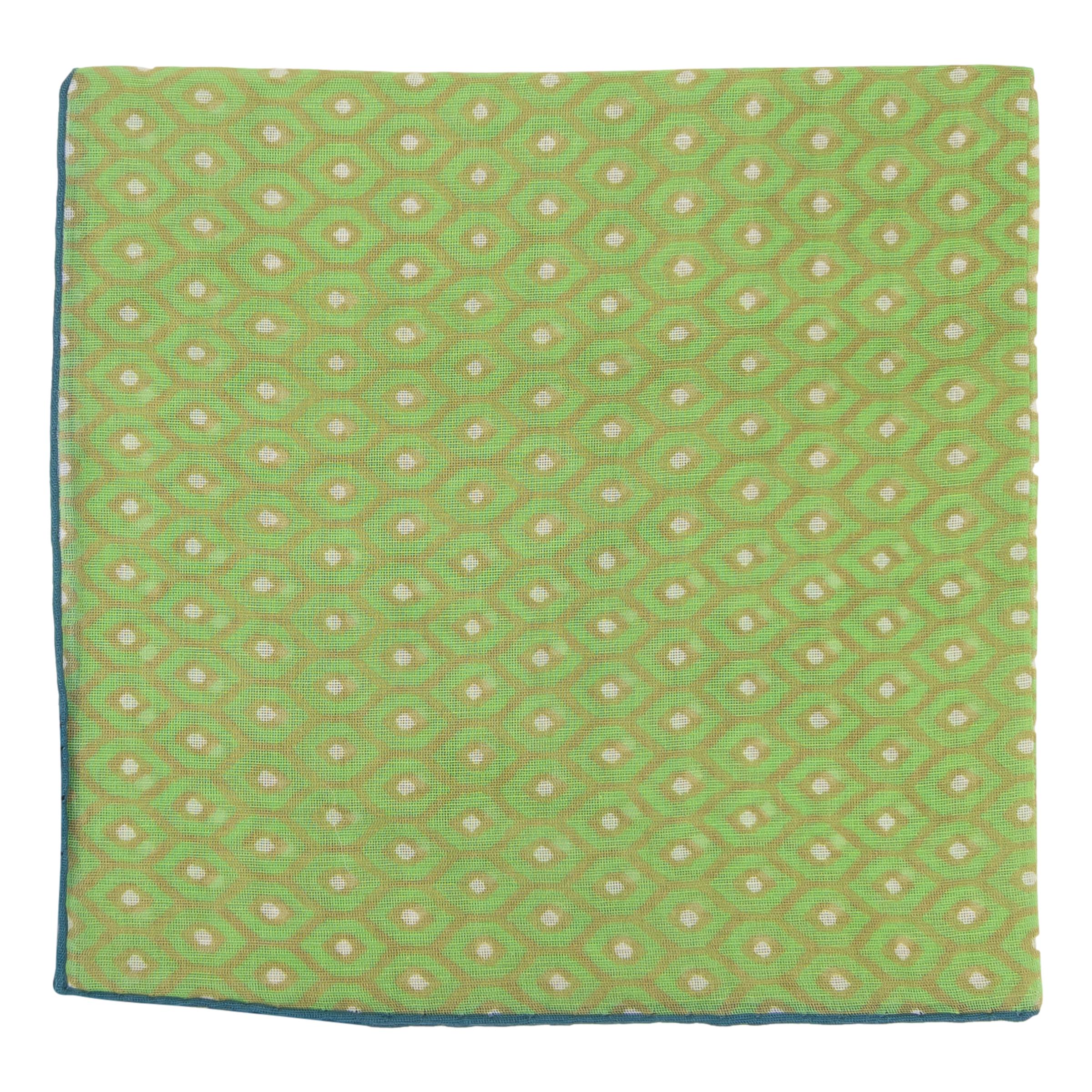Diamond Patterned Cotton and Cashmere Pocket Square - Image 2
