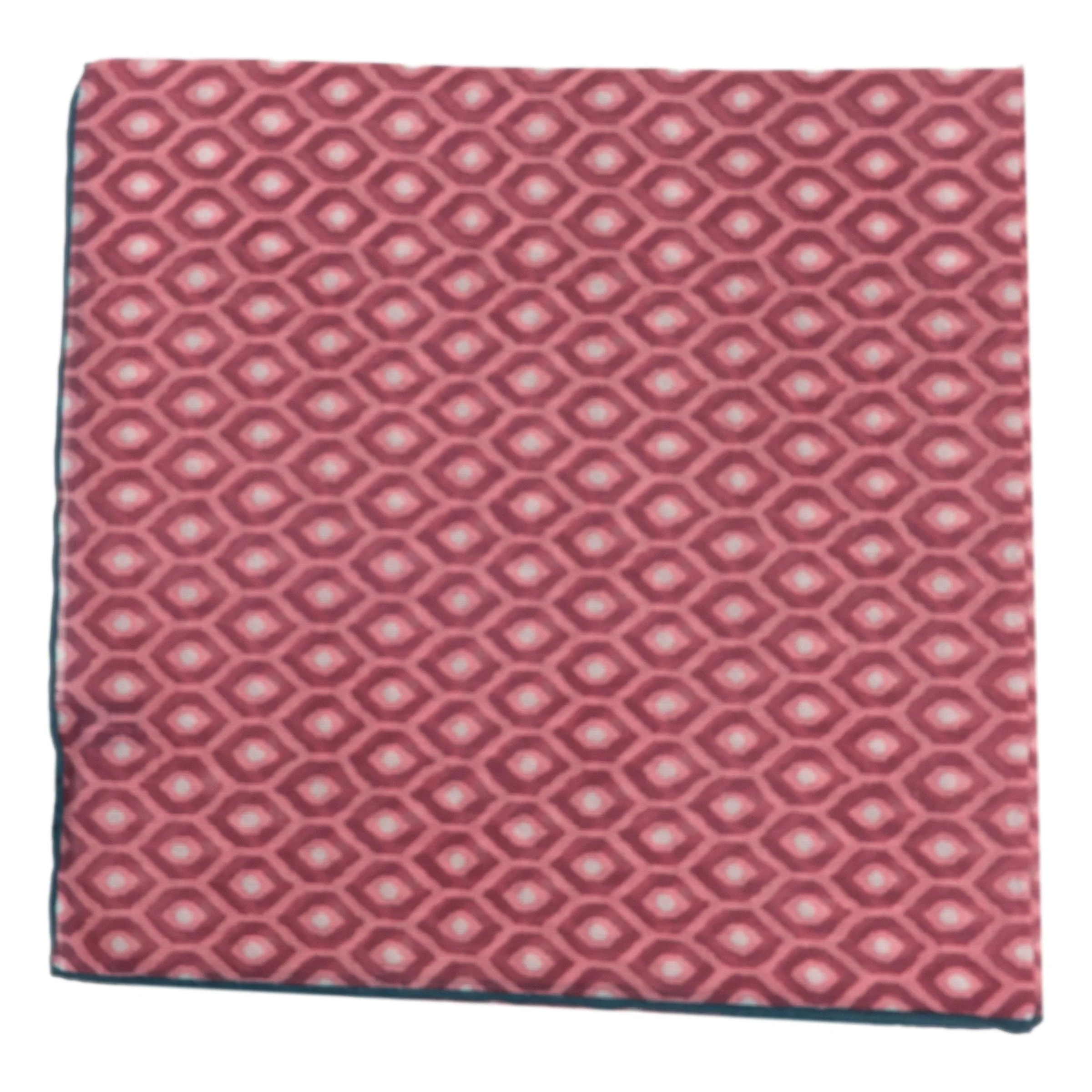 Diamond Patterned Cotton and Cashmere Pocket Square - Image 4