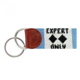 Double Black Diamond Needlepoint Key Fob