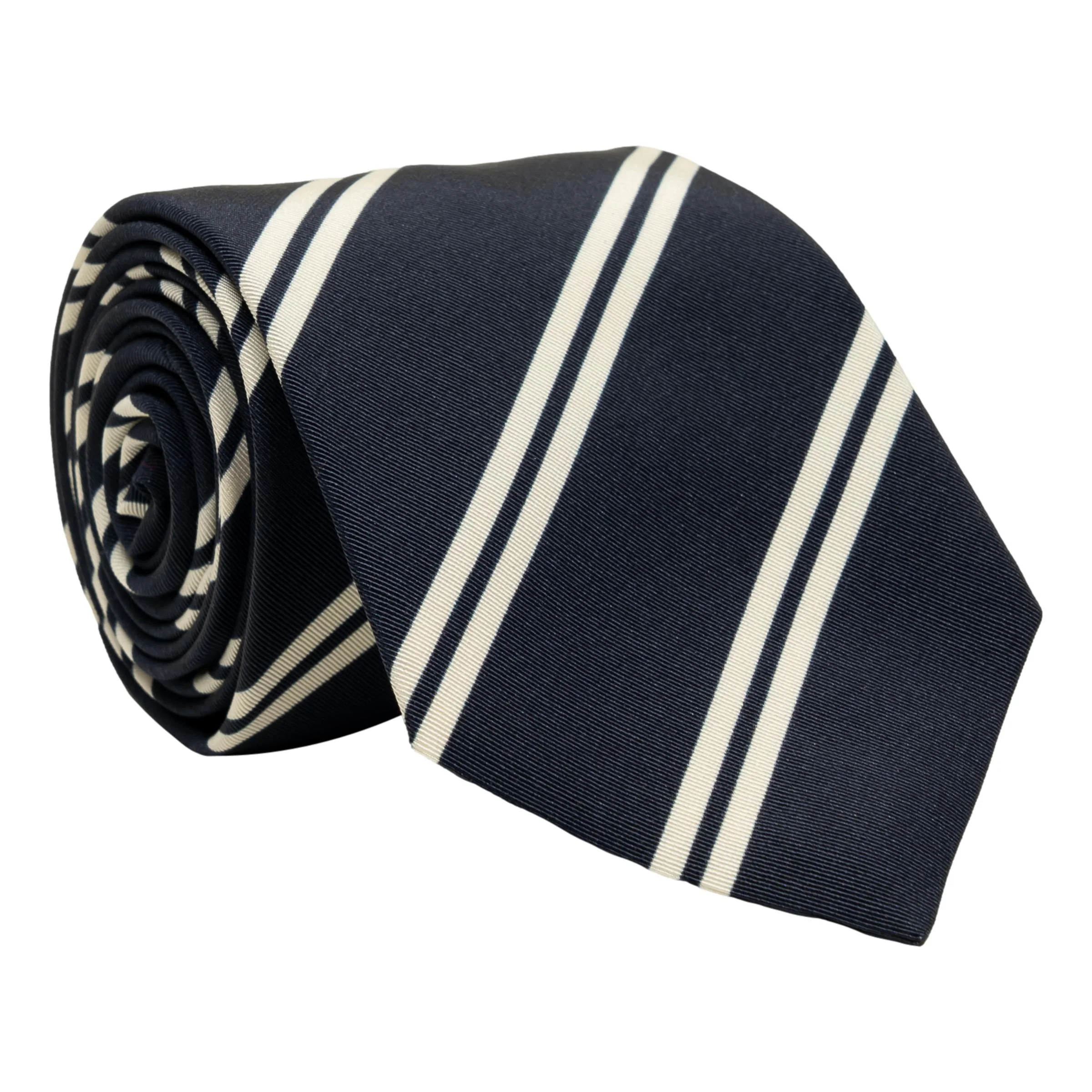 Double Stripe Irish Poplin Tie - Image 4