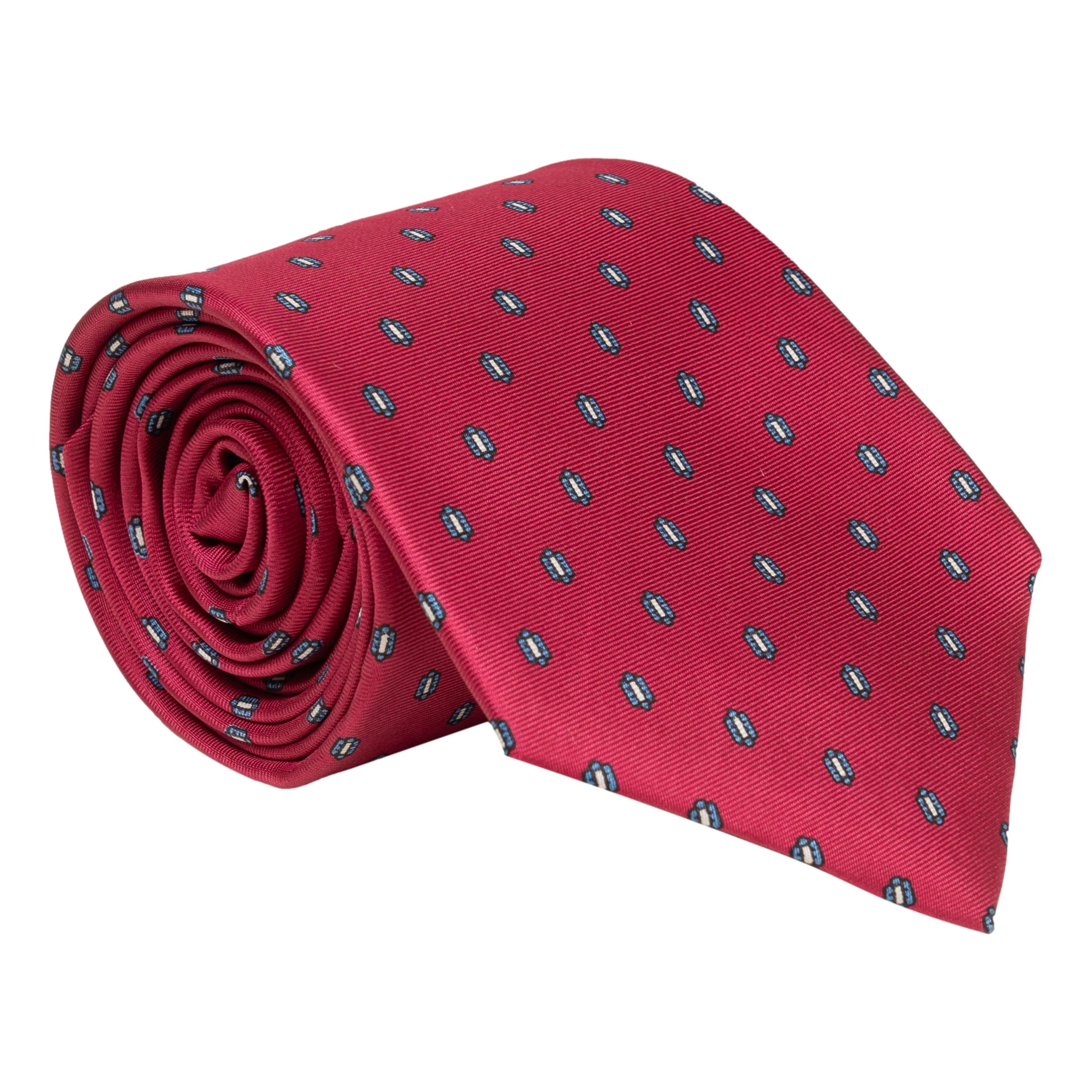 Elongated Hexagon Motif Silk Tie