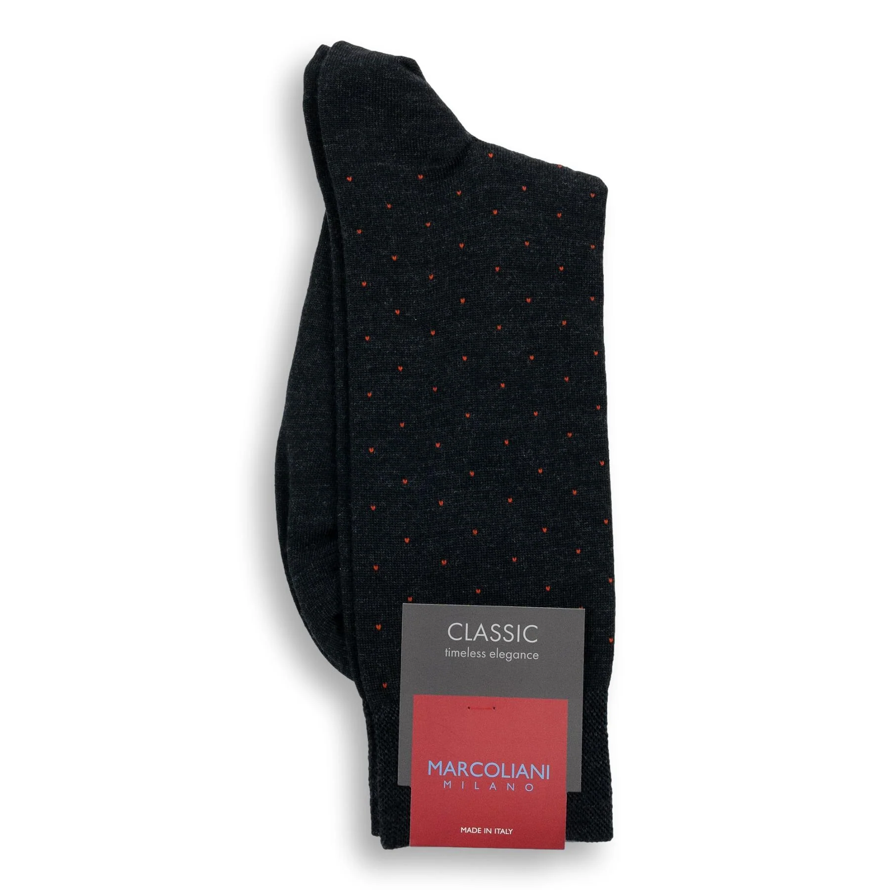 Extrafine Merino Wool Pin Dot Mid-Calf Dress Socks - Image 2