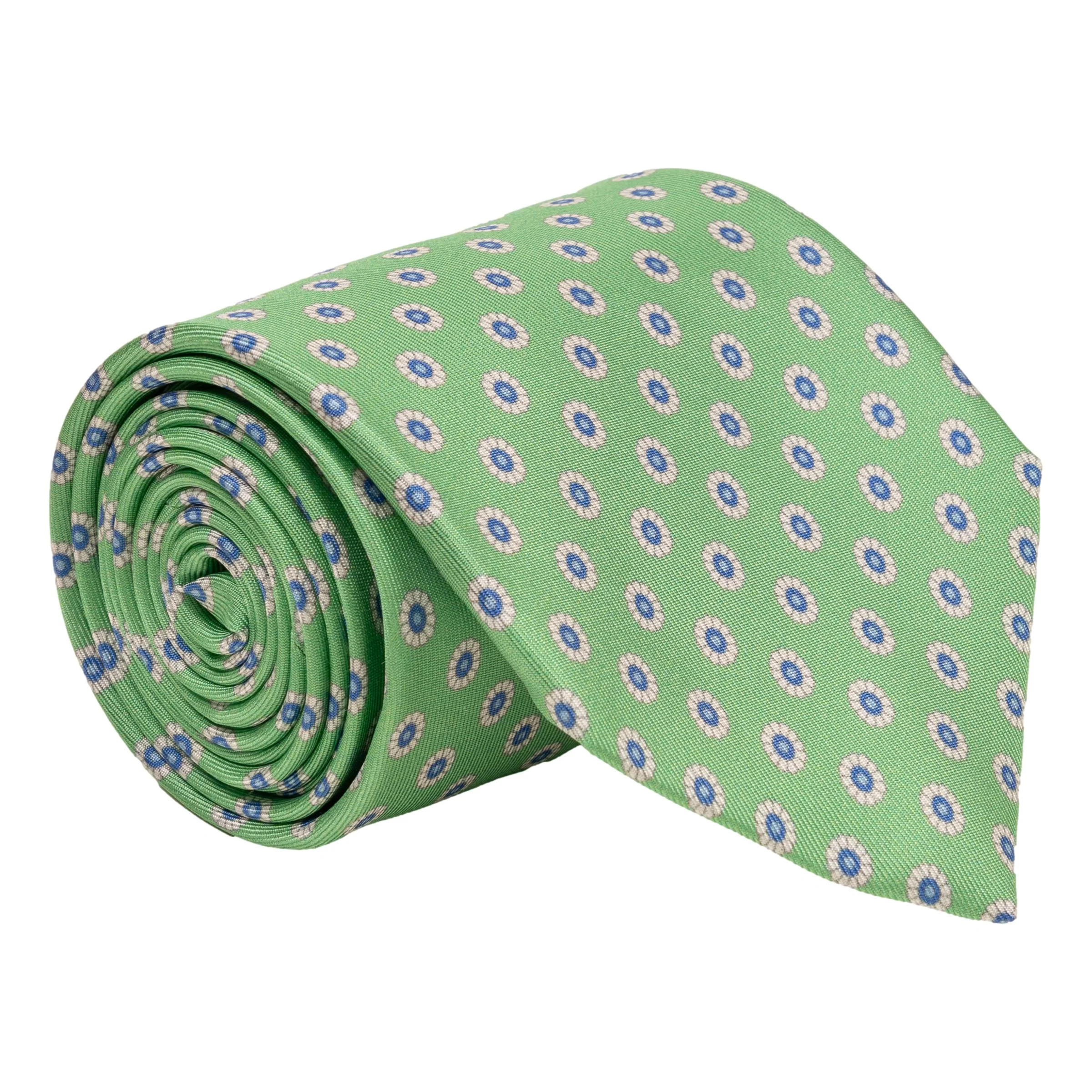 Floral Shield Print Silk Tie