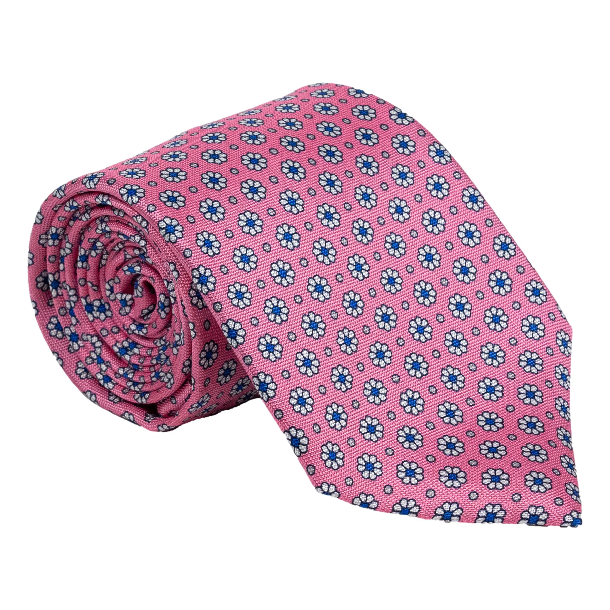 Flower and Dot Motif Silk Tie - Image 3
