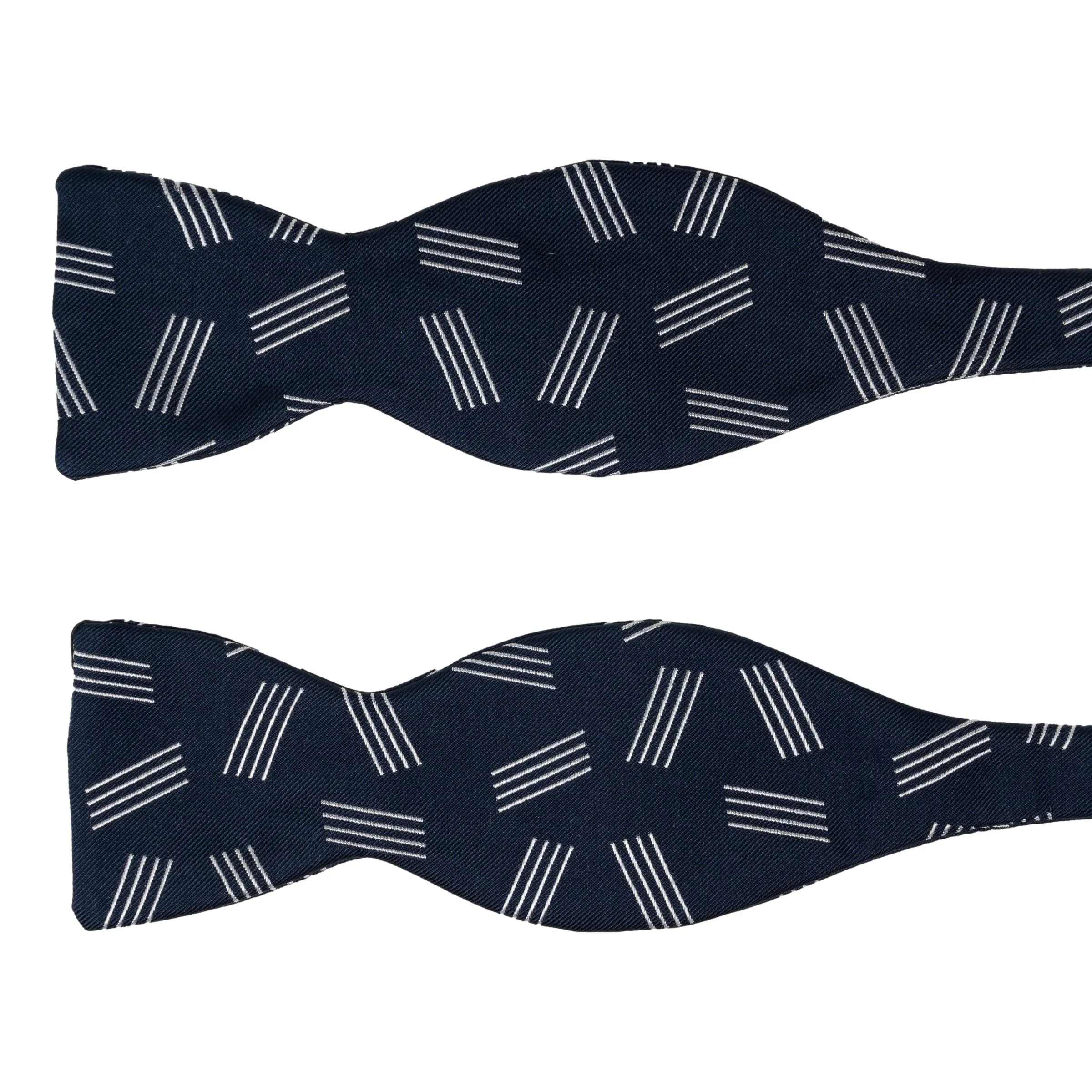 Four Lined Pattern Woven Silk Bow Tie