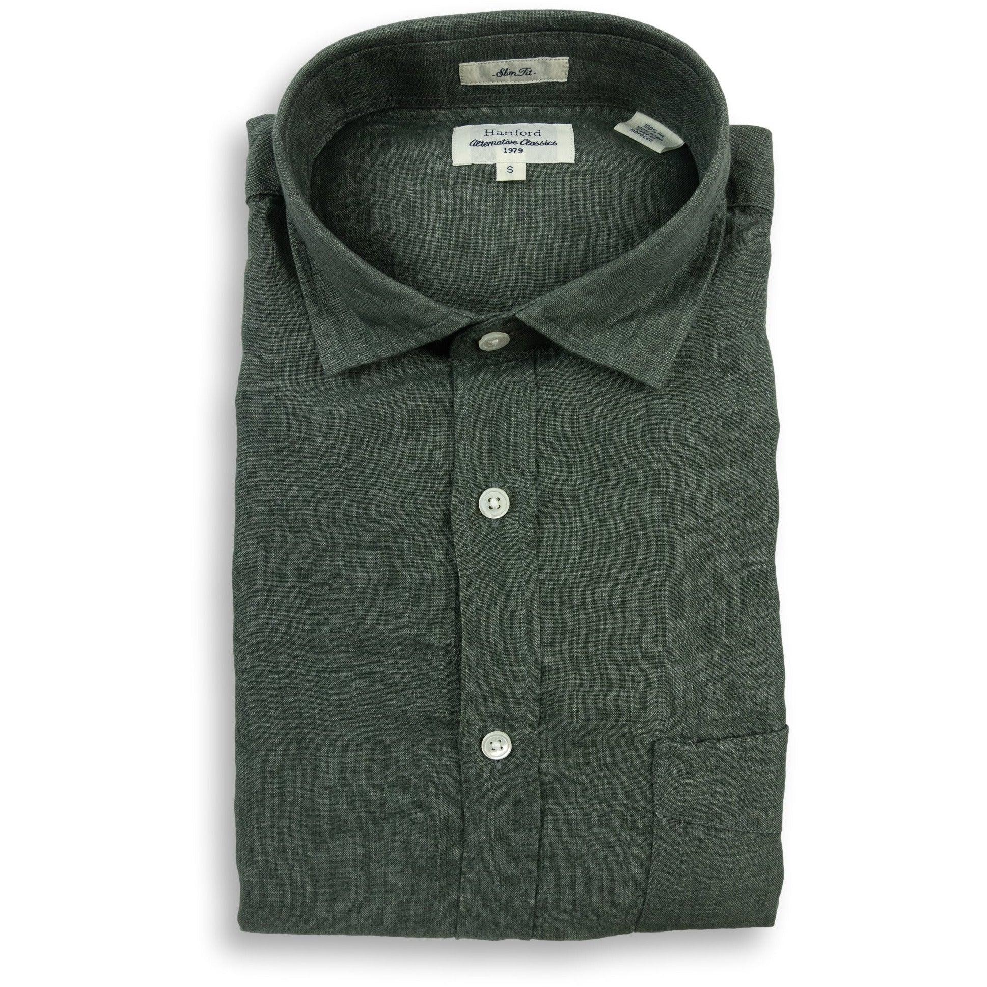 Slim Fit French Linen Sport Shirt - Image 3