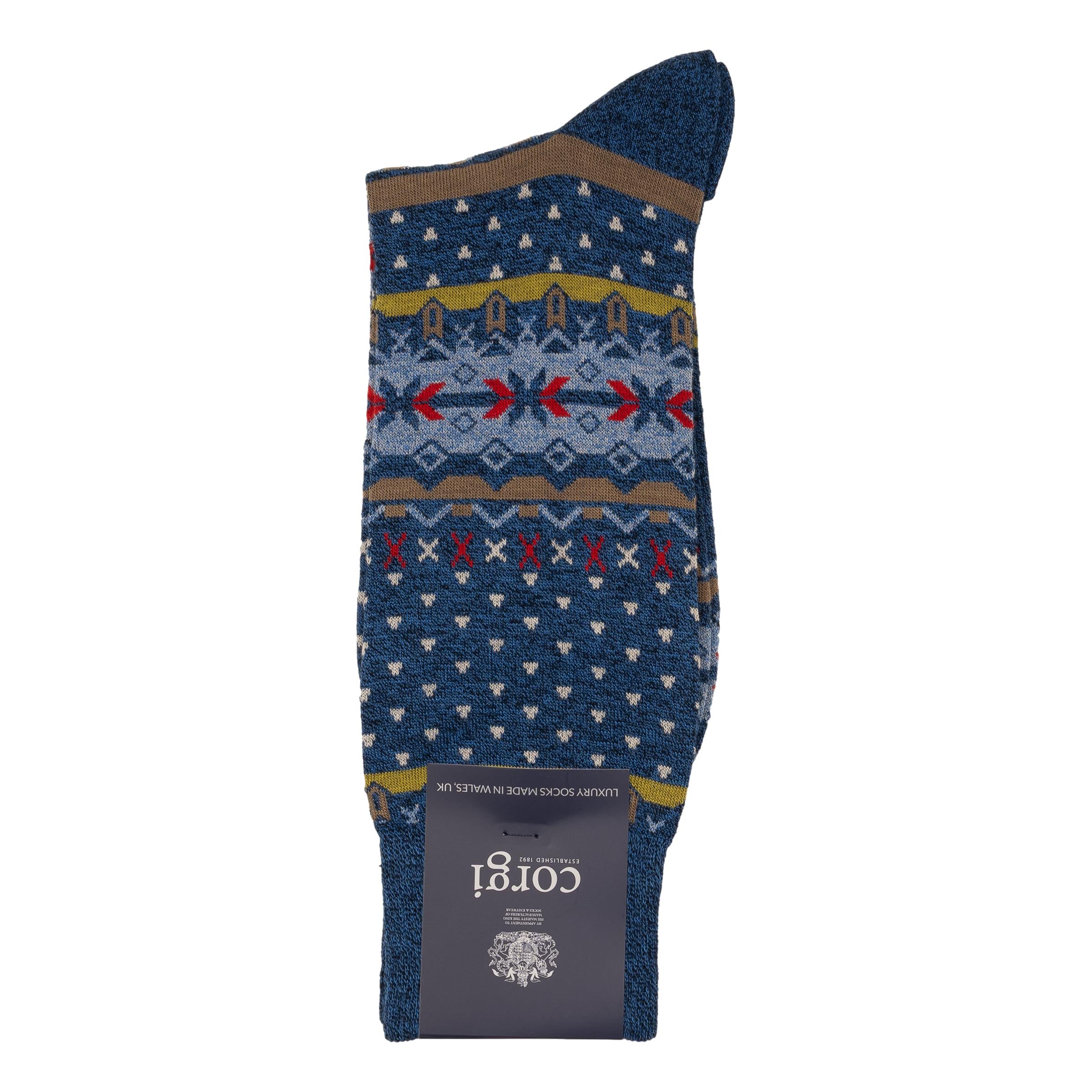 Fairisle Cotton Midcalf Dress Sock