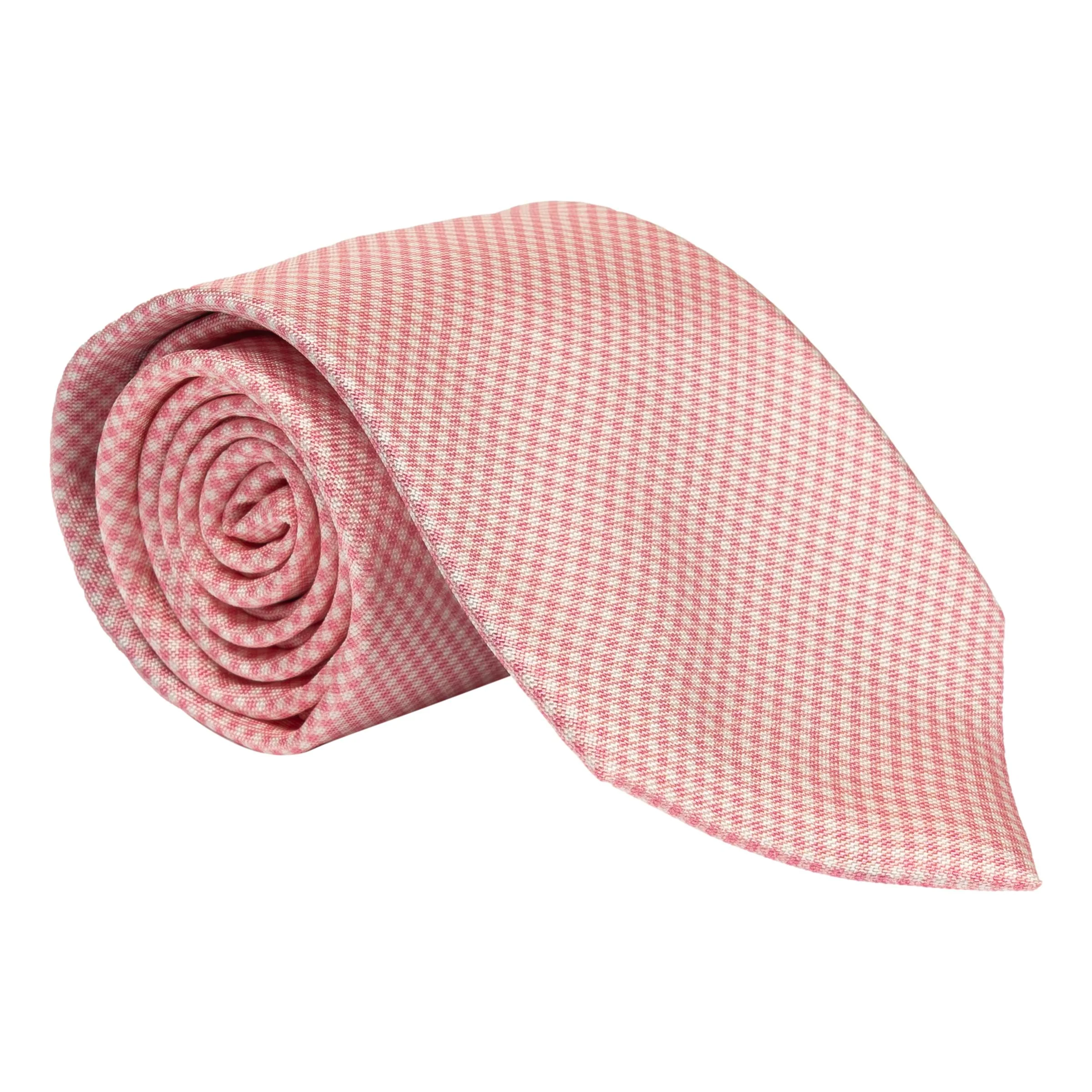 Gingham Print Silk Tie