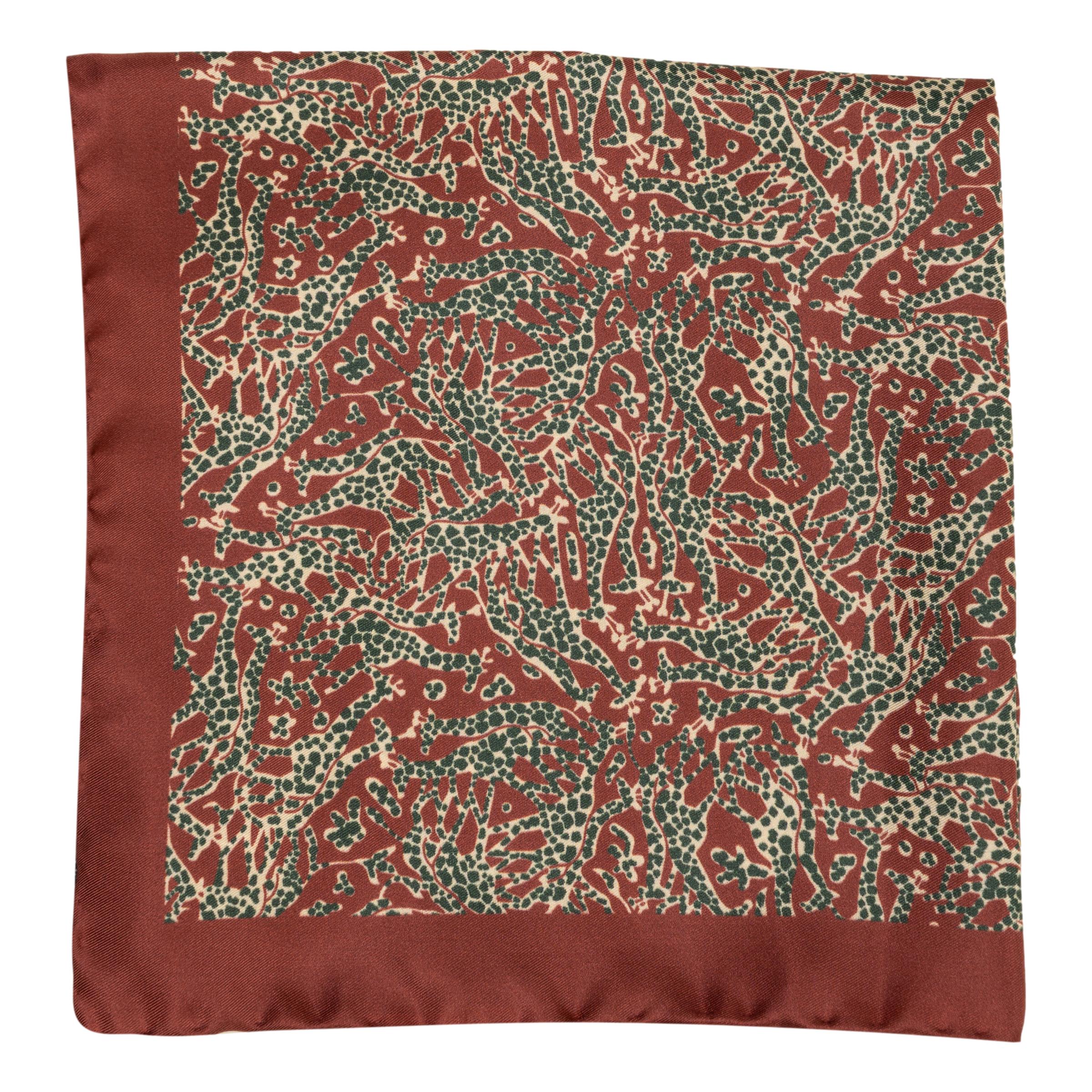 Giraffe Wool and Silk Pocket Square