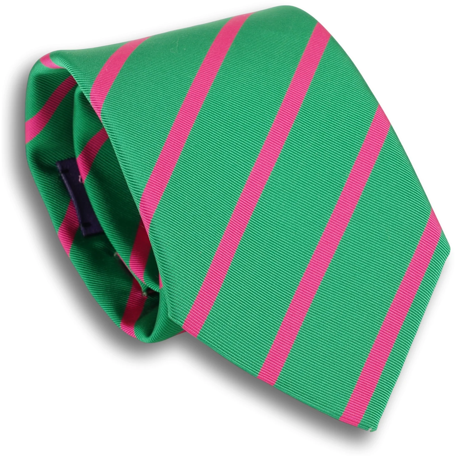 Green and Fuchsia Repp Stripe Tie