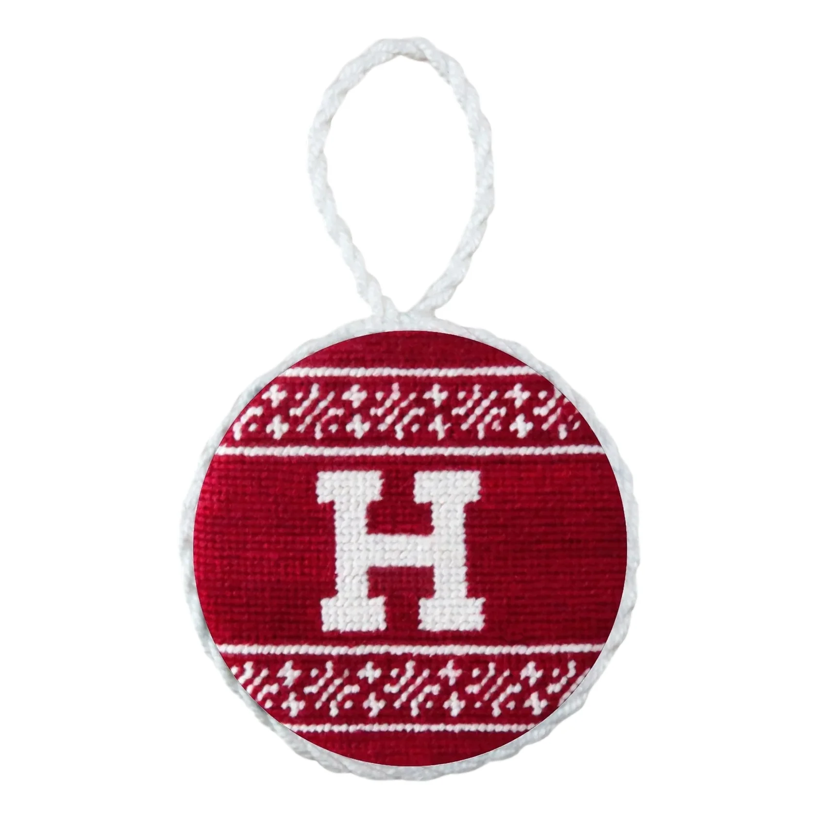 Harvard Fairisle Needlepoint Ornament