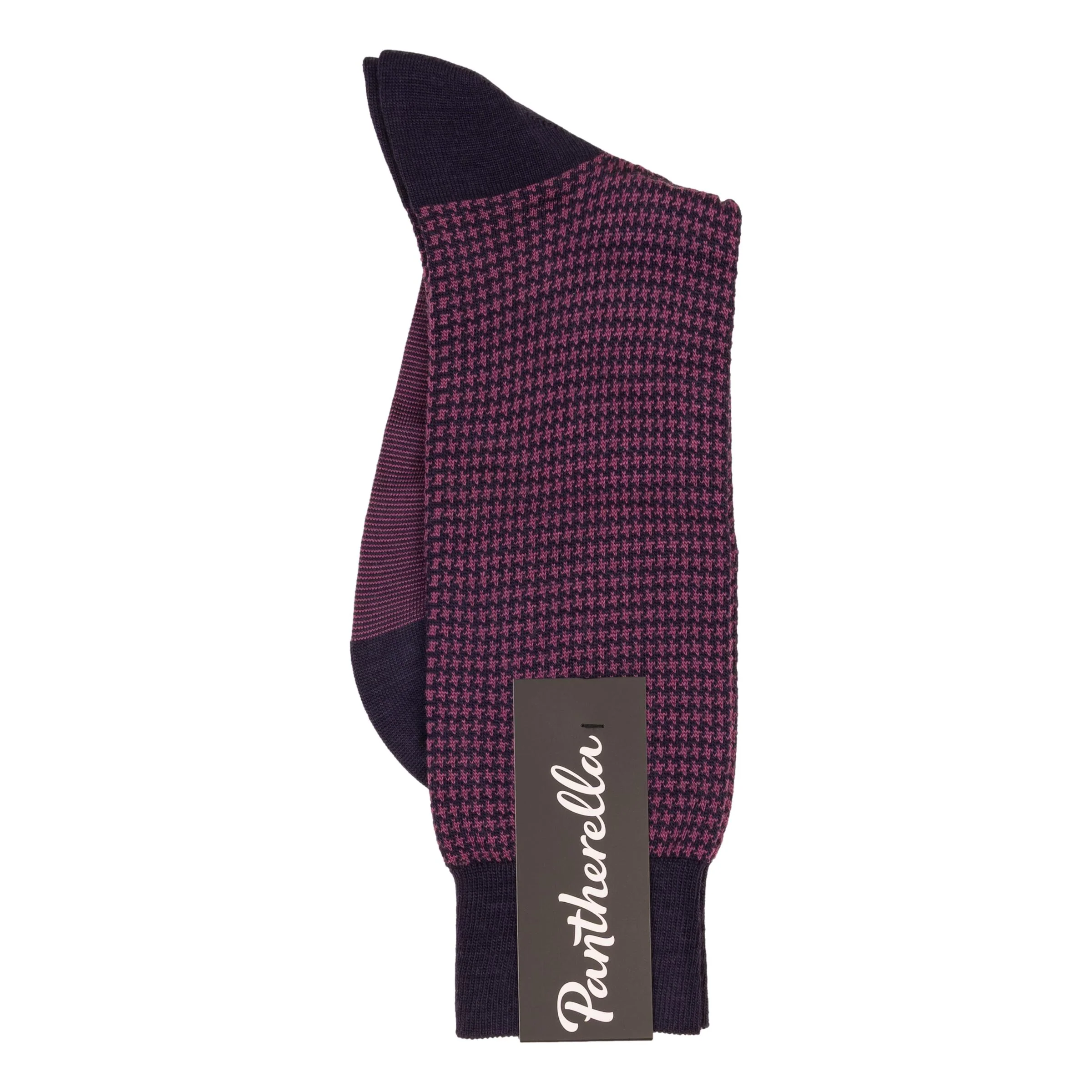 Highbury Houndstooth Wool Mid-Calf Dress Socks